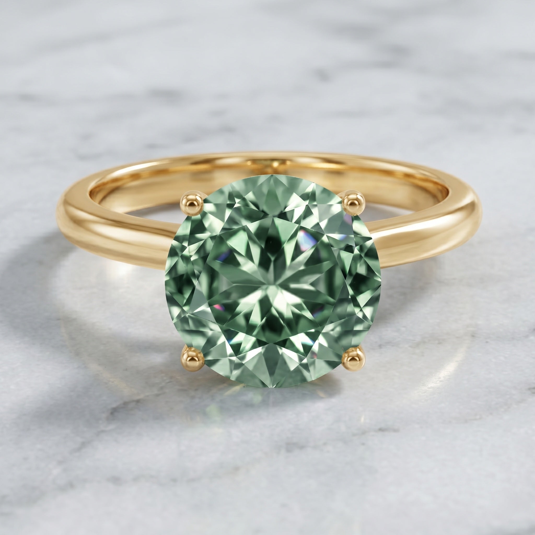 IGI Certified Huge Lab Grown Green Diamond Solitaire Engagement Ring 5 Carat Vivid Green - VS1 - Rosec Jewels
