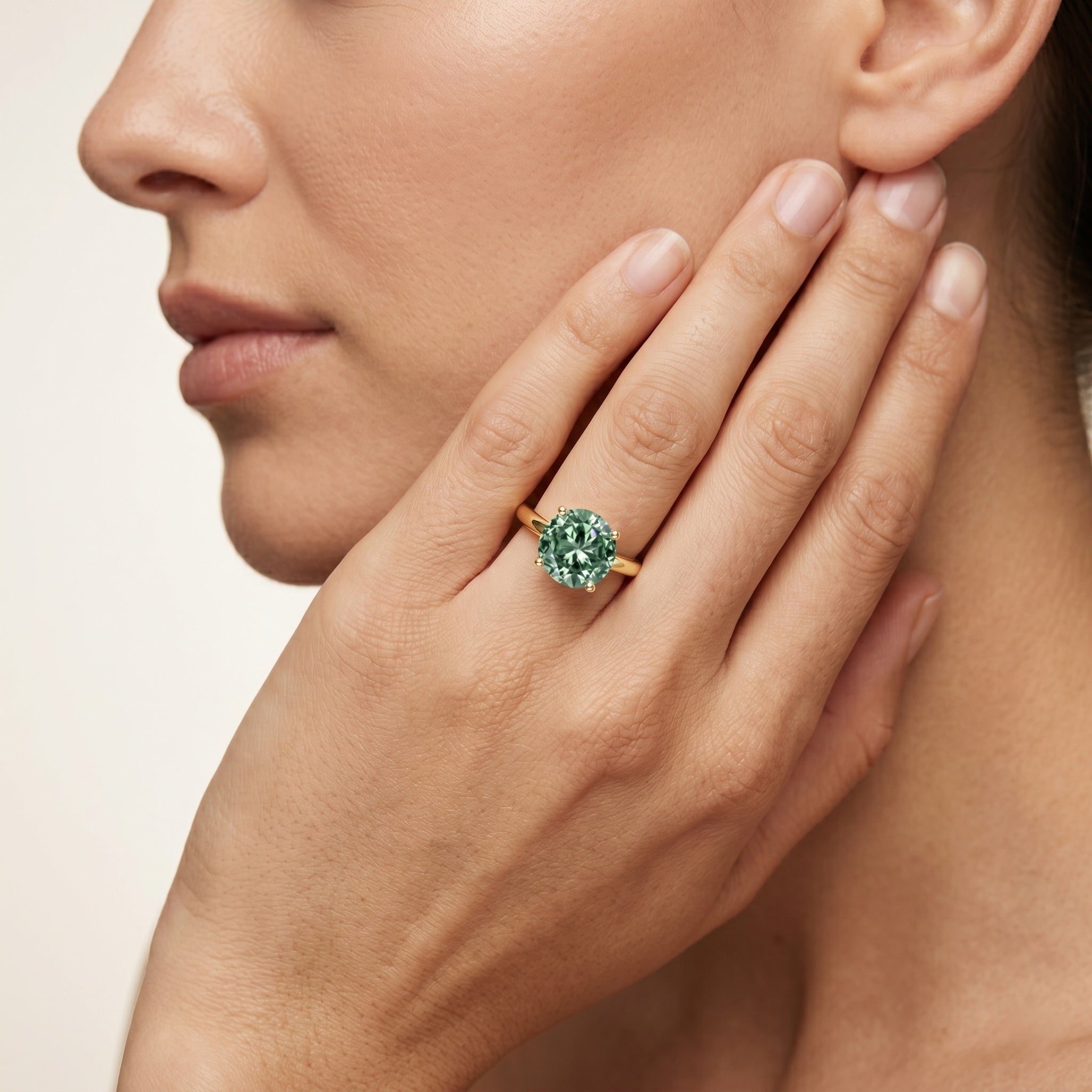 IGI Certified Huge Lab Grown Green Diamond Solitaire Engagement Ring 5 Carat Vivid Green - VS1 - Rosec Jewels