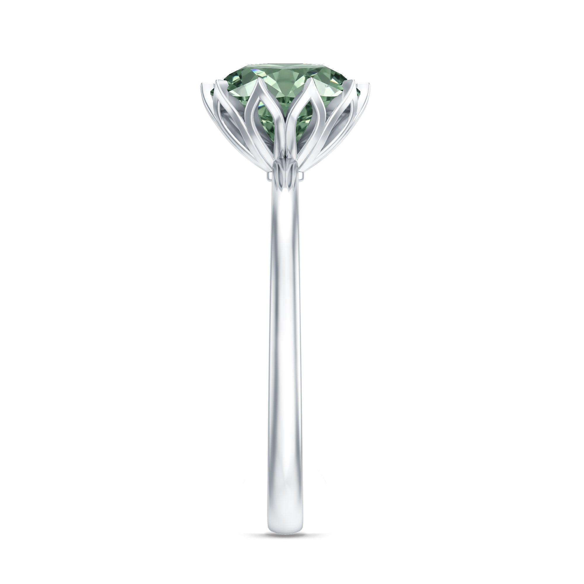 Lotus Basket Set 2 Carat Lab Grown Green Diamond Engagement Ring IGI Certified Vivid Green - VS1 - Rosec Jewels