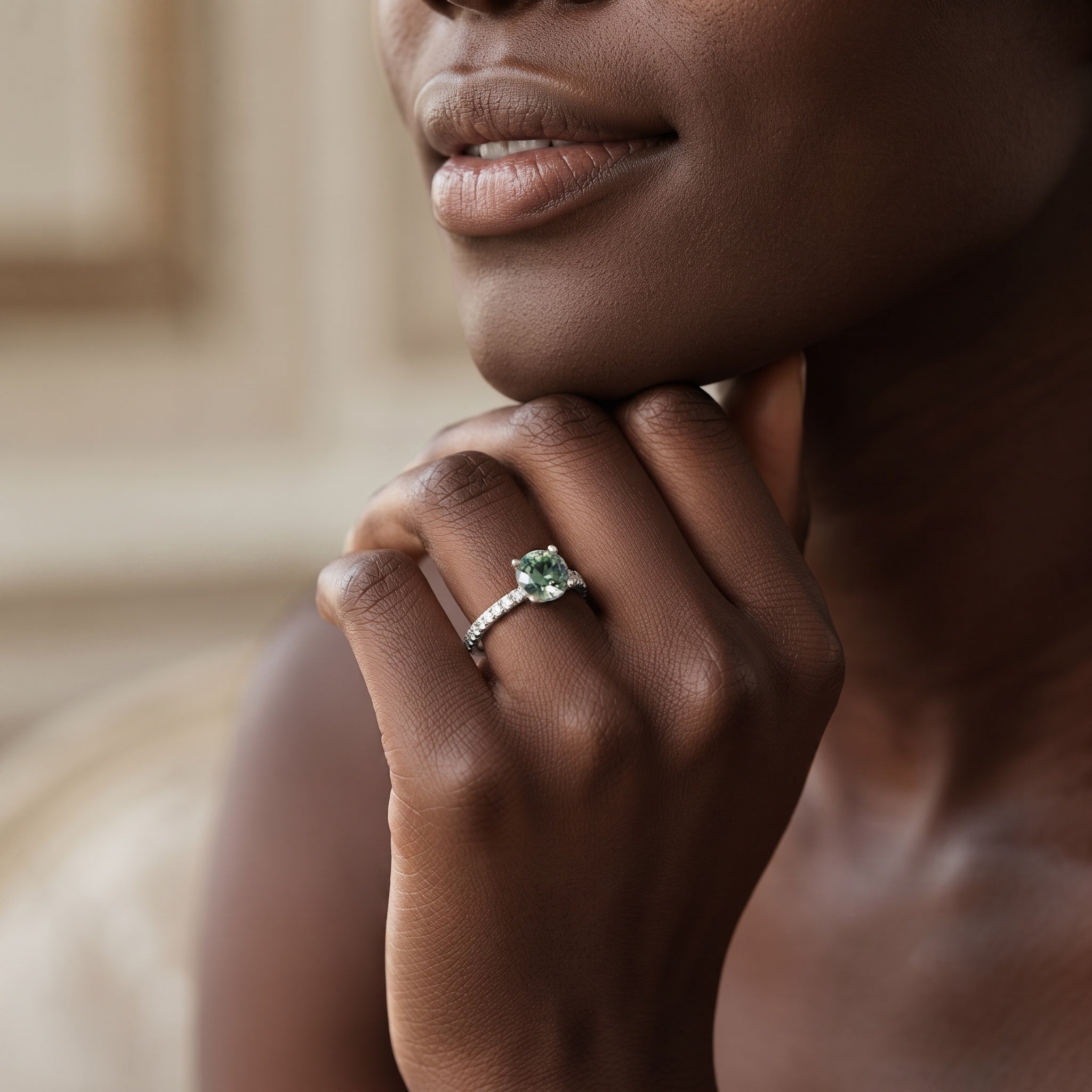 Round 2 Carat Lab Grown Green Diamond Engagement Ring with IGI Certificate Vivid Green - VS1 - Rosec Jewels