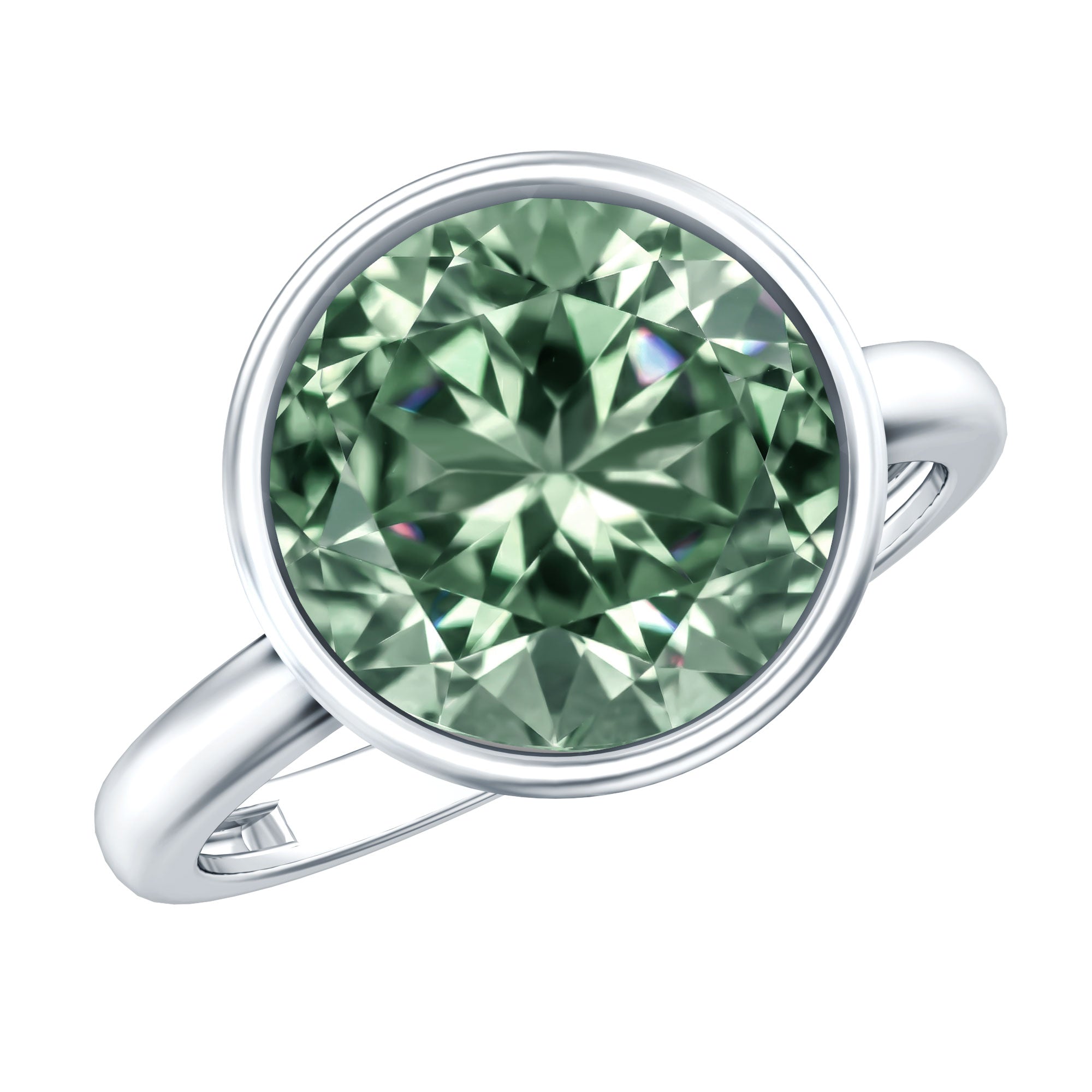 IGI Certified Solitaire Lab Grown Green Diamond Huge Engagement Ring 5 Carat Vivid Green - VS1 - Rosec Jewels