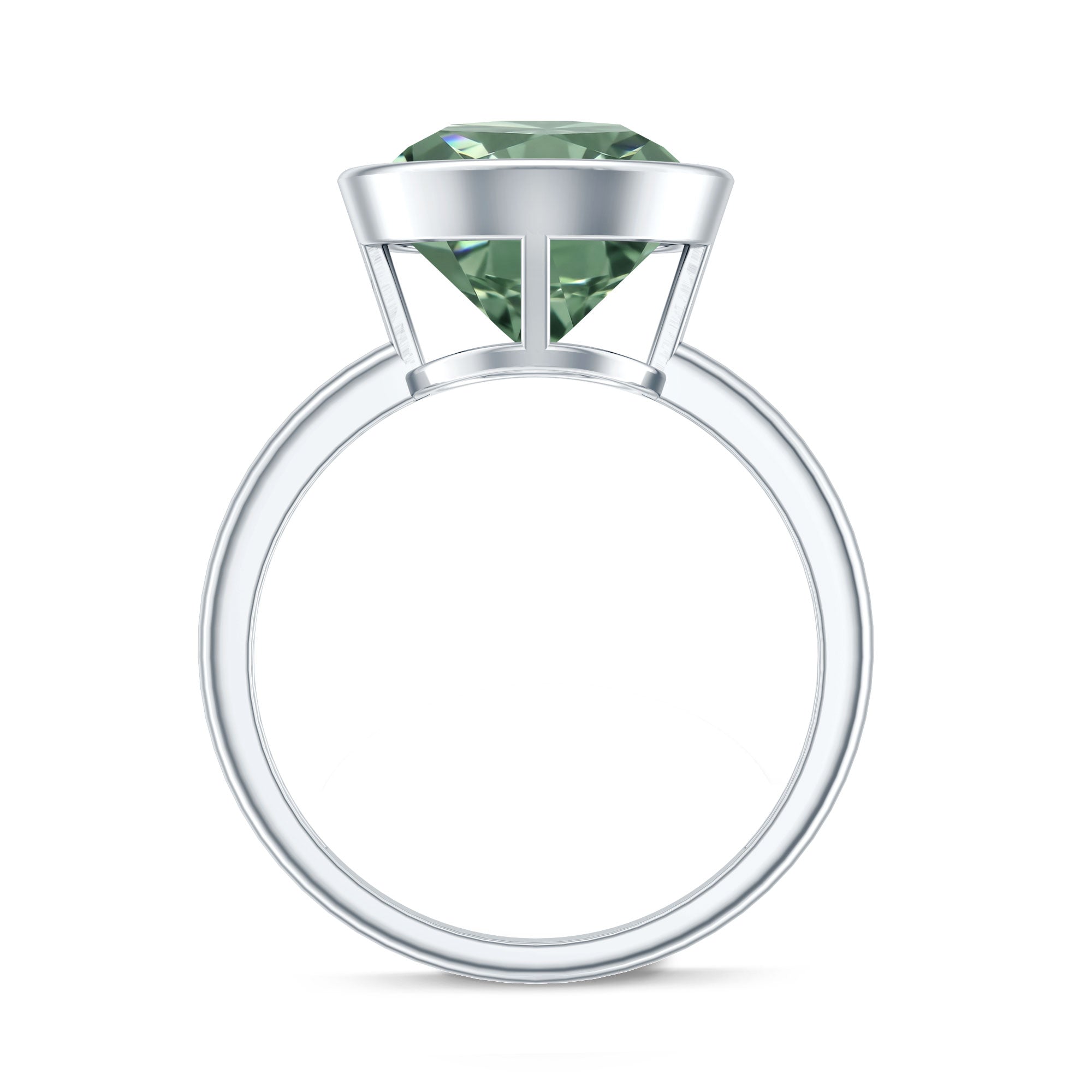 IGI Certified Solitaire Lab Grown Green Diamond Huge Engagement Ring 5 Carat Vivid Green - VS1 - Rosec Jewels