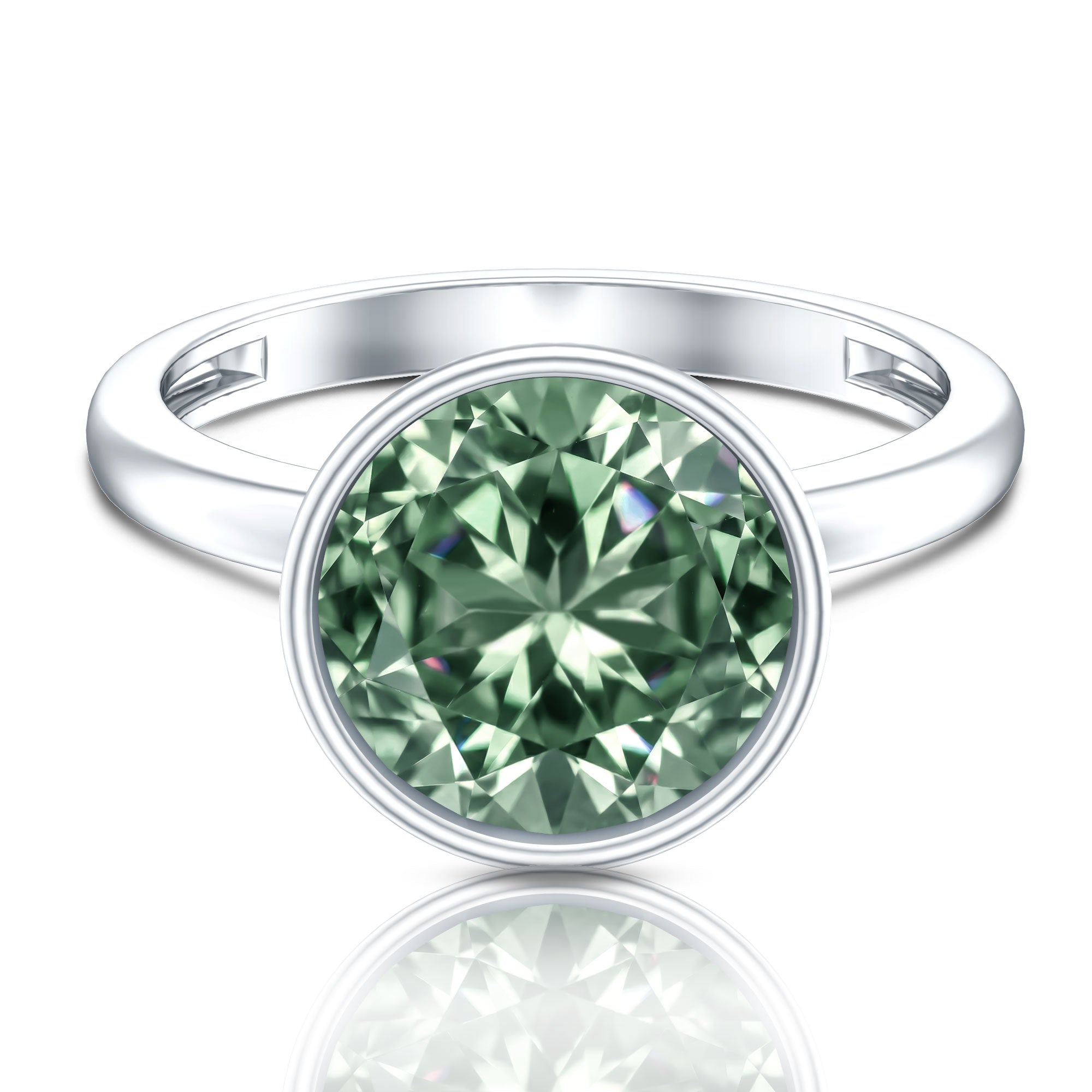 IGI Certified Solitaire Lab Grown Green Diamond Huge Engagement Ring 5 Carat Vivid Green - VS1 - Rosec Jewels