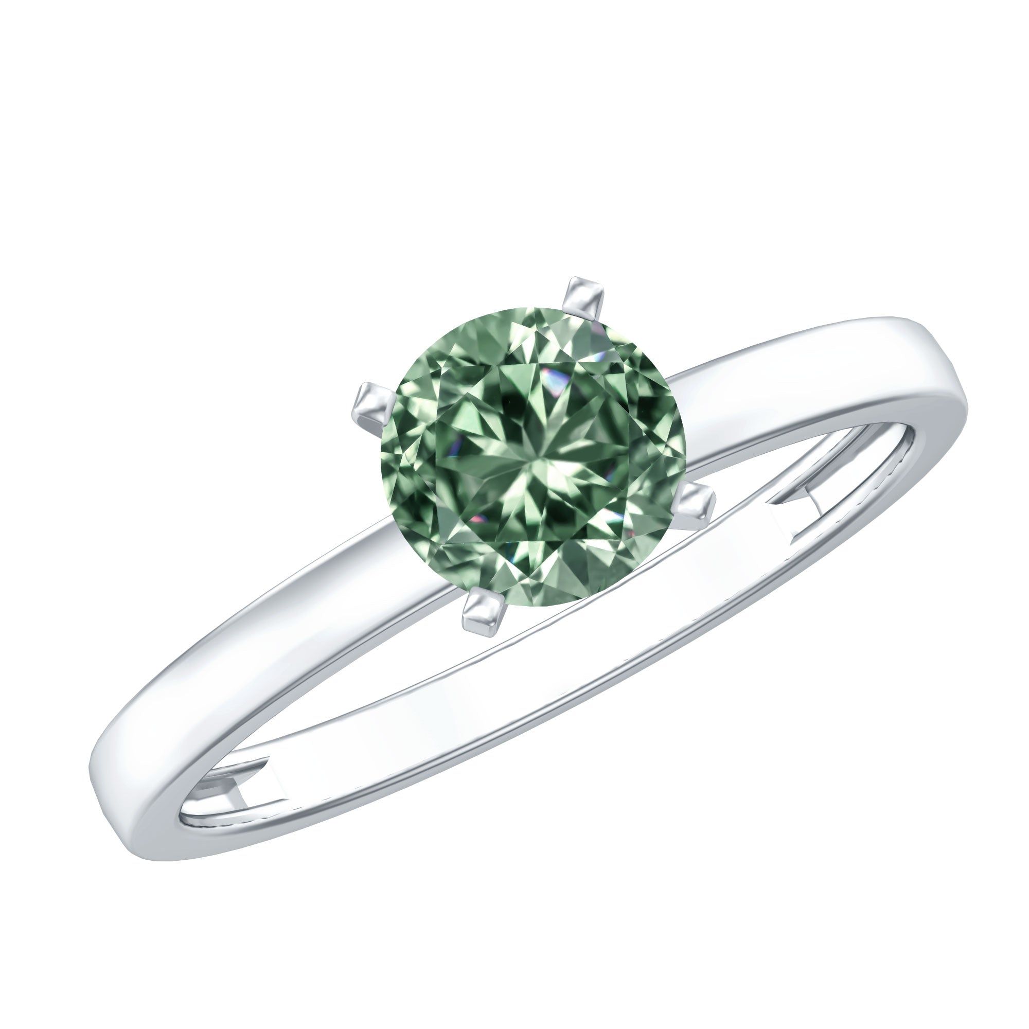 IGI Certified 1 Carat Lab Grown Green Diamond Ring Solitaire Vivid Green - VS1 - Rosec Jewels