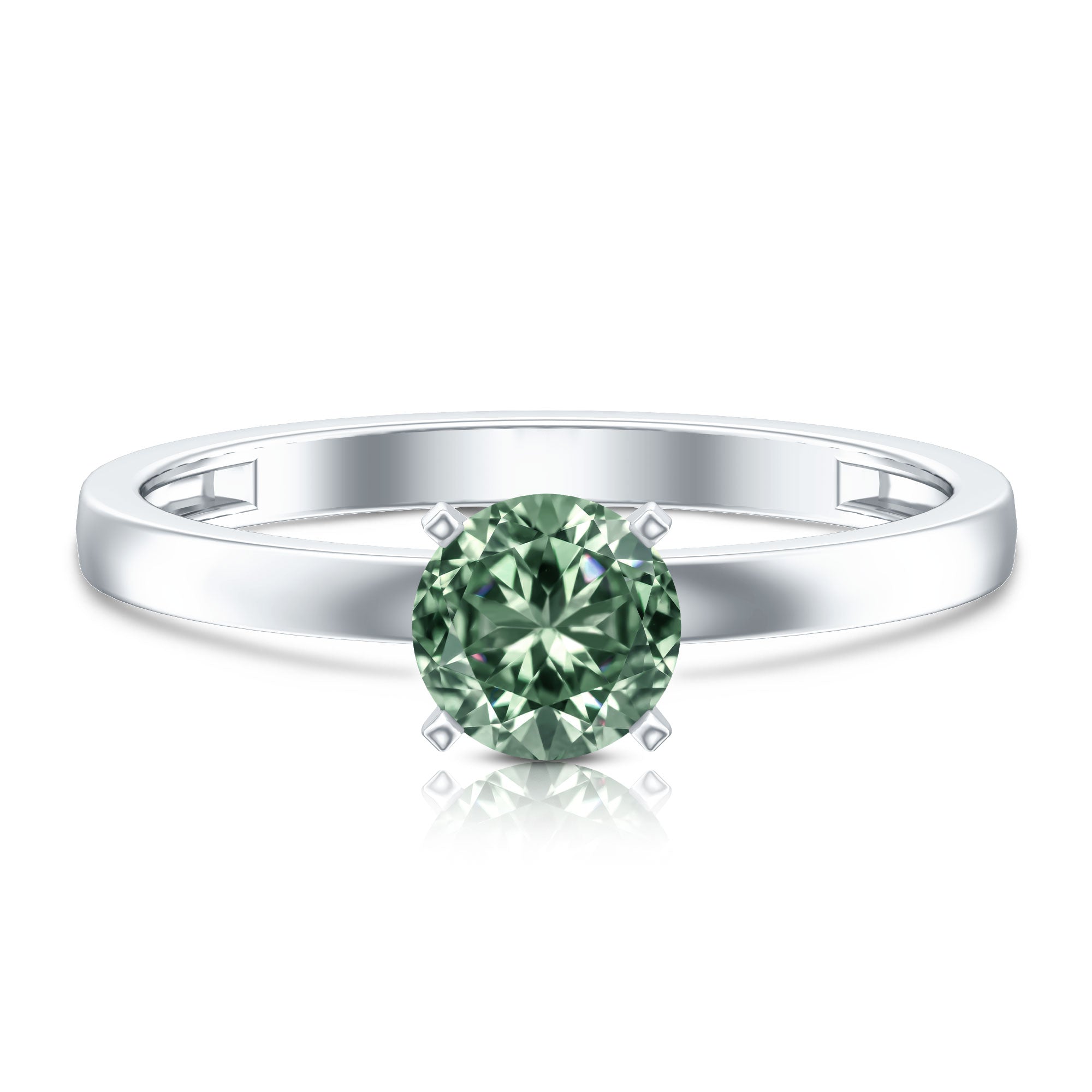 IGI Certified 1 Carat Lab Grown Green Diamond Ring Solitaire Vivid Green - VS1 - Rosec Jewels