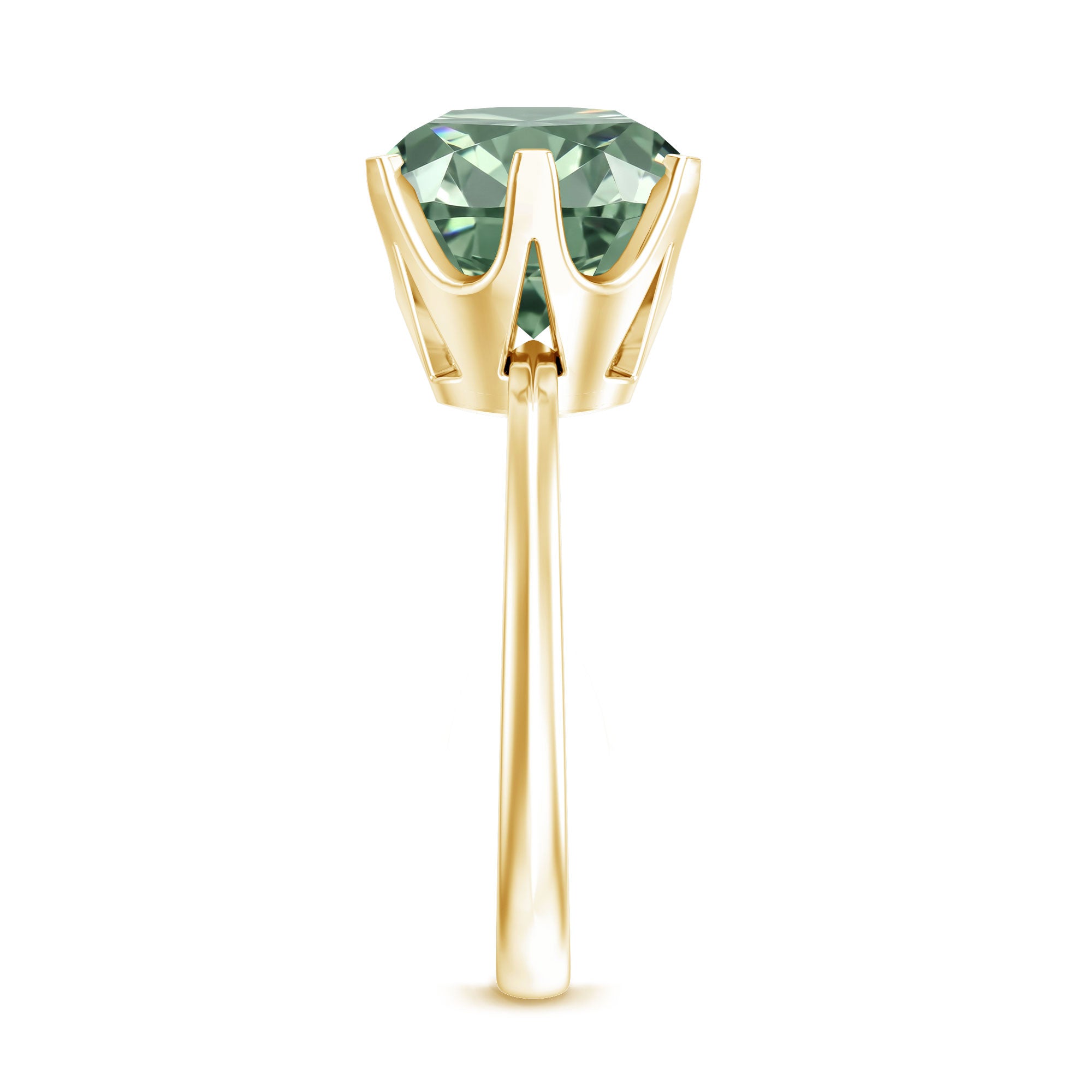 IGI Certified Solitaire Lab Grown Green Diamond Big Engagement Ring 4 Carat Vivid Green - VS1 - Rosec Jewels