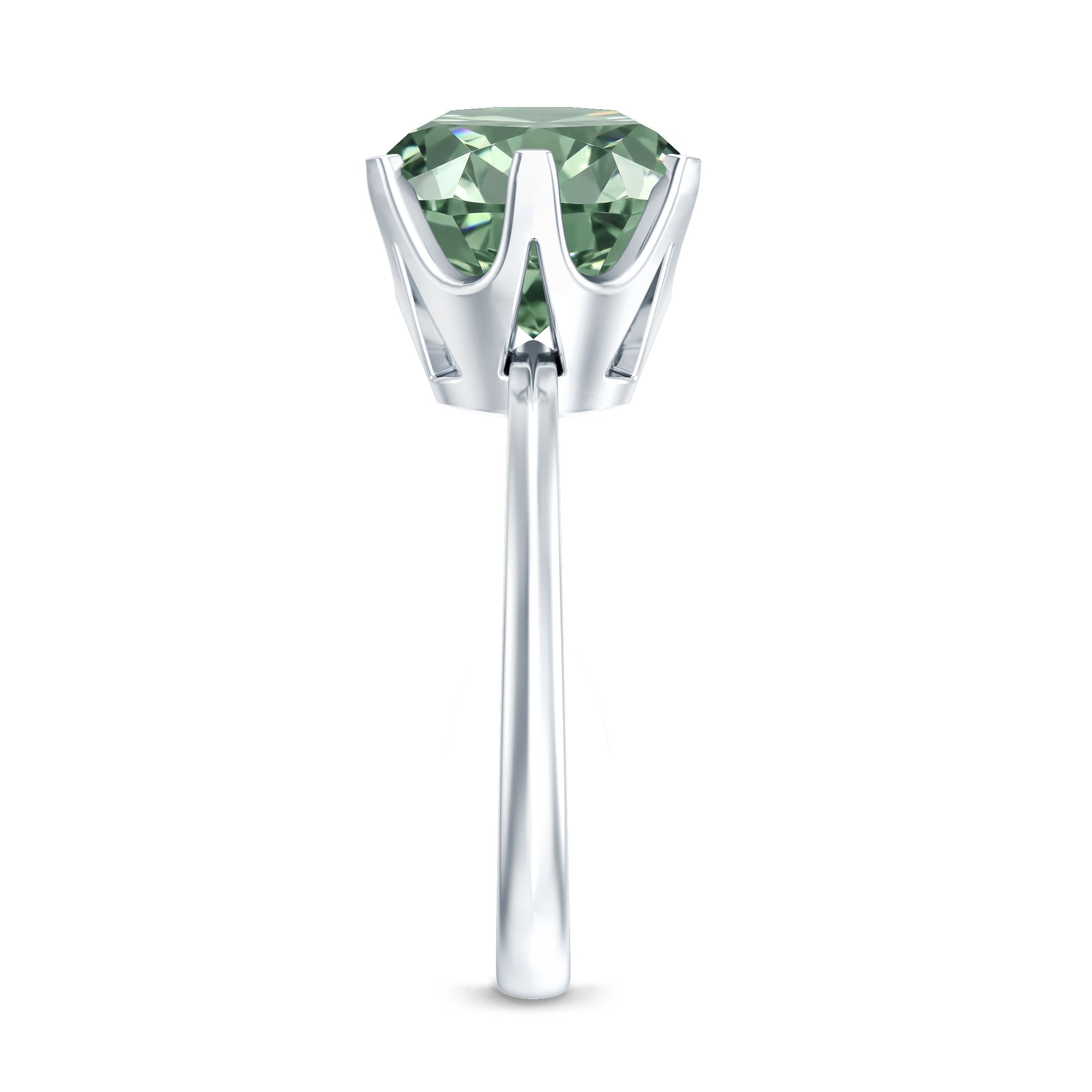 Large 5 Carat Lab Grown Green Diamond Engagement Ring with IGI Certificate Vivid Green - VS1 - Rosec Jewels