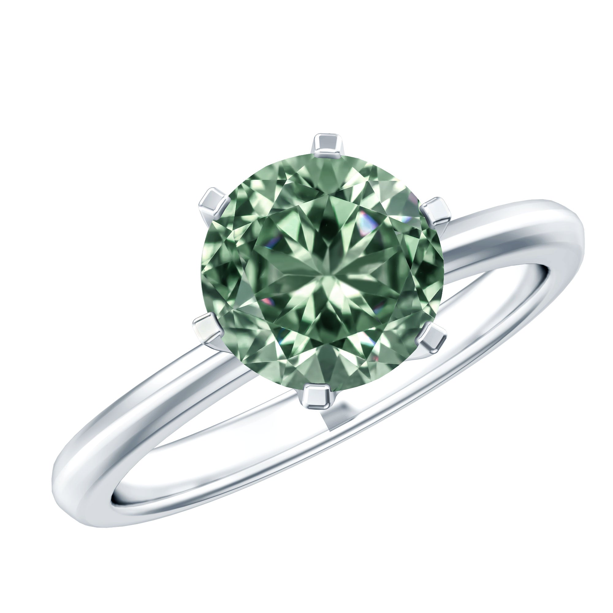 2 Carat Lab Grown Vivid Green Diamond Solitaire Engagement Ring with IGI Certificate Vivid Green - VS1 - Rosec Jewels