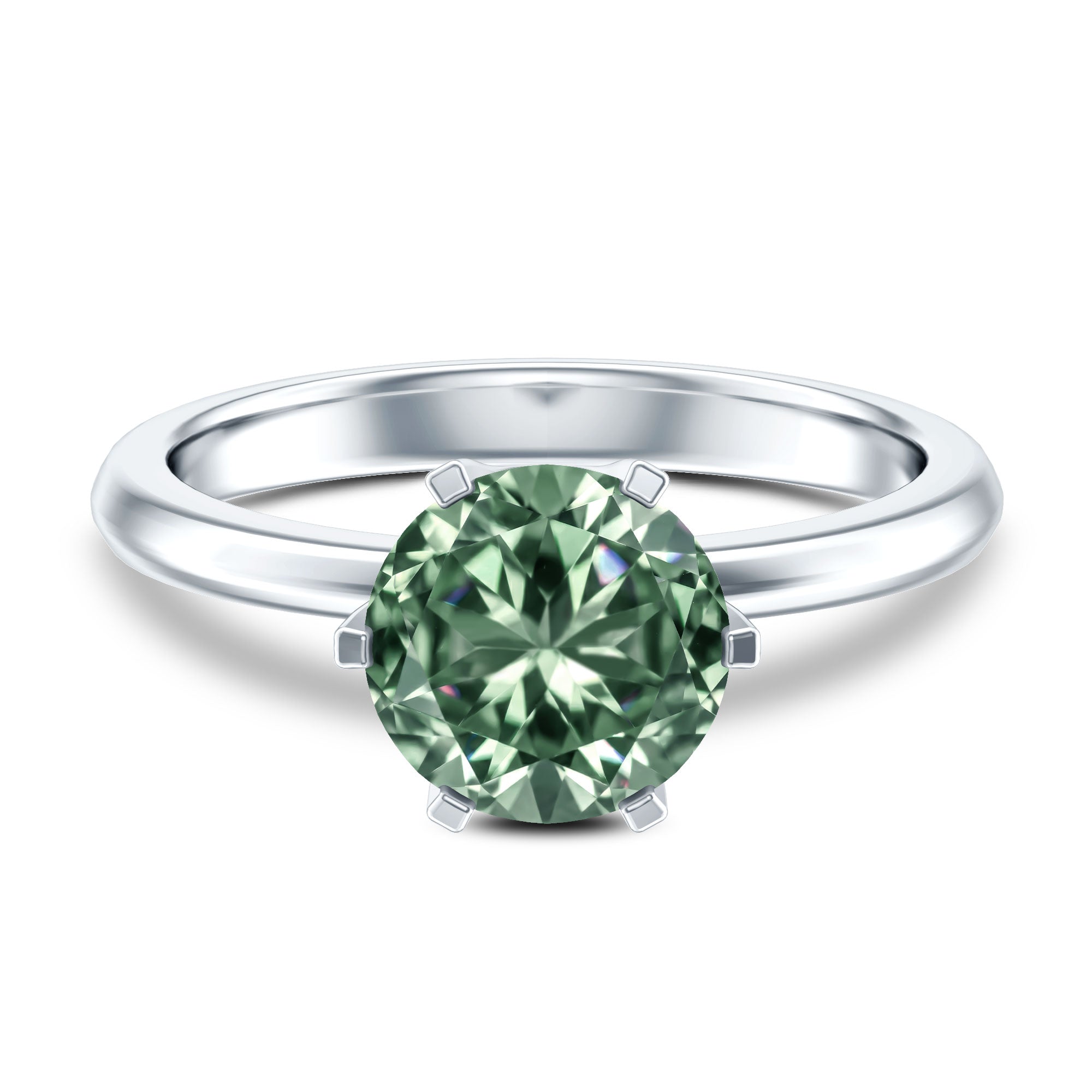 2 Carat Lab Grown Vivid Green Diamond Solitaire Engagement Ring with IGI Certificate Vivid Green - VS1 - Rosec Jewels
