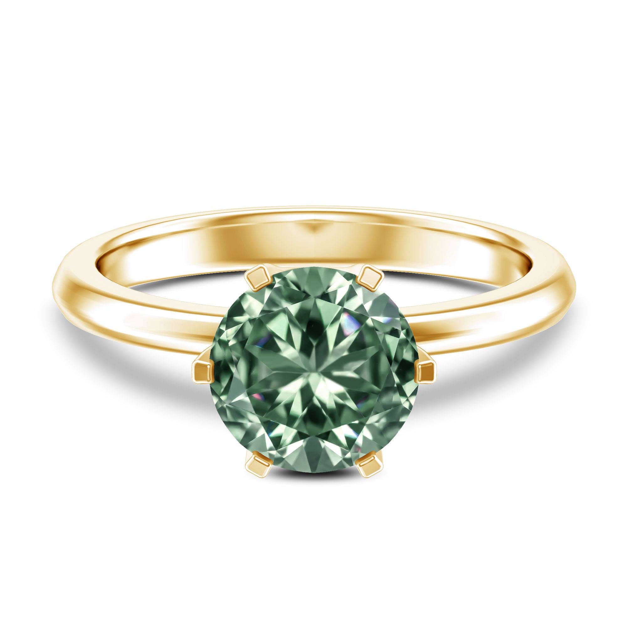 2 Carat Lab Grown Vivid Green Diamond Solitaire Engagement Ring with IGI Certificate Vivid Green - VS1 - Rosec Jewels