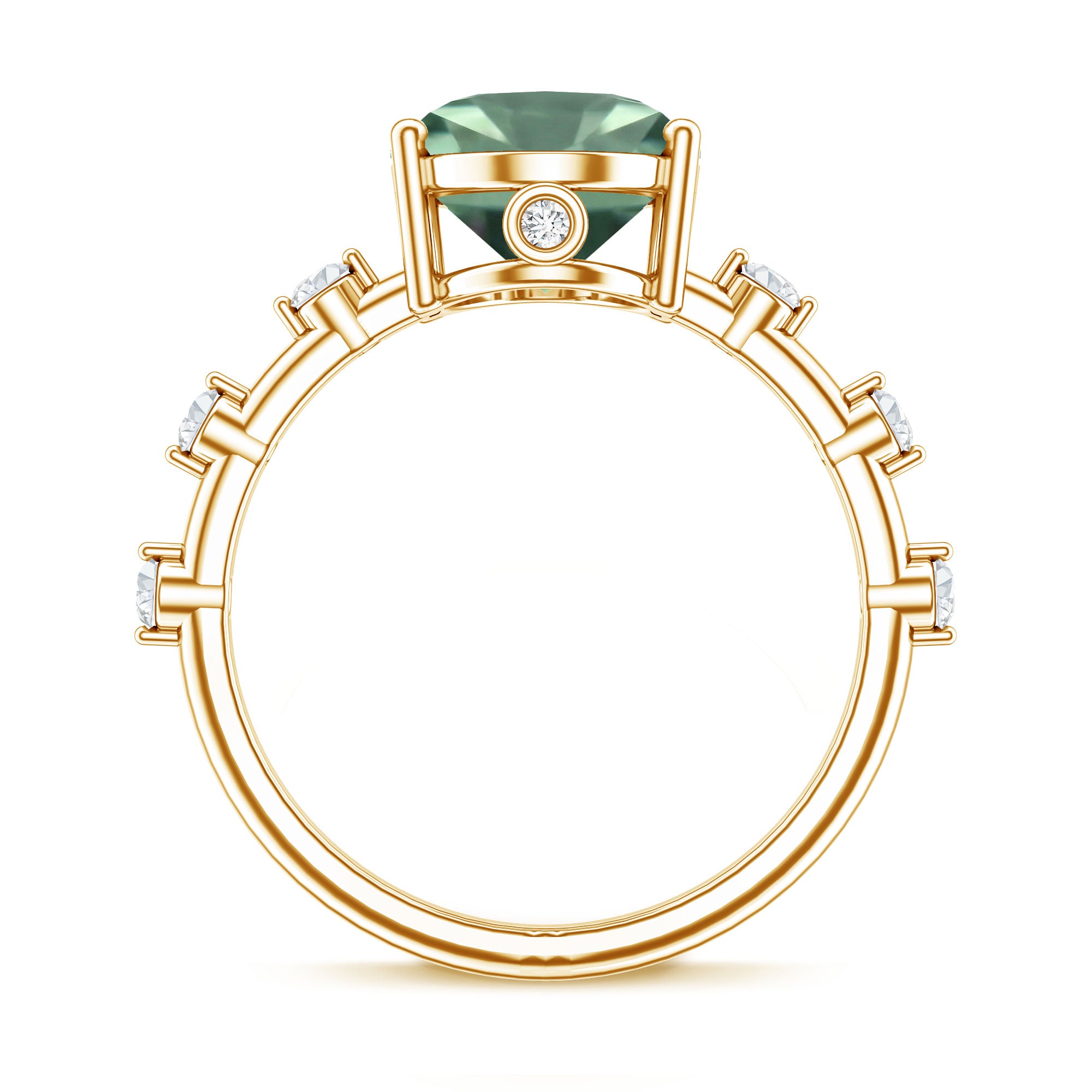 Rosec Jewels-Lab Grown Green Diamond 3 Carat Oval Engagement Ring IGI Certified