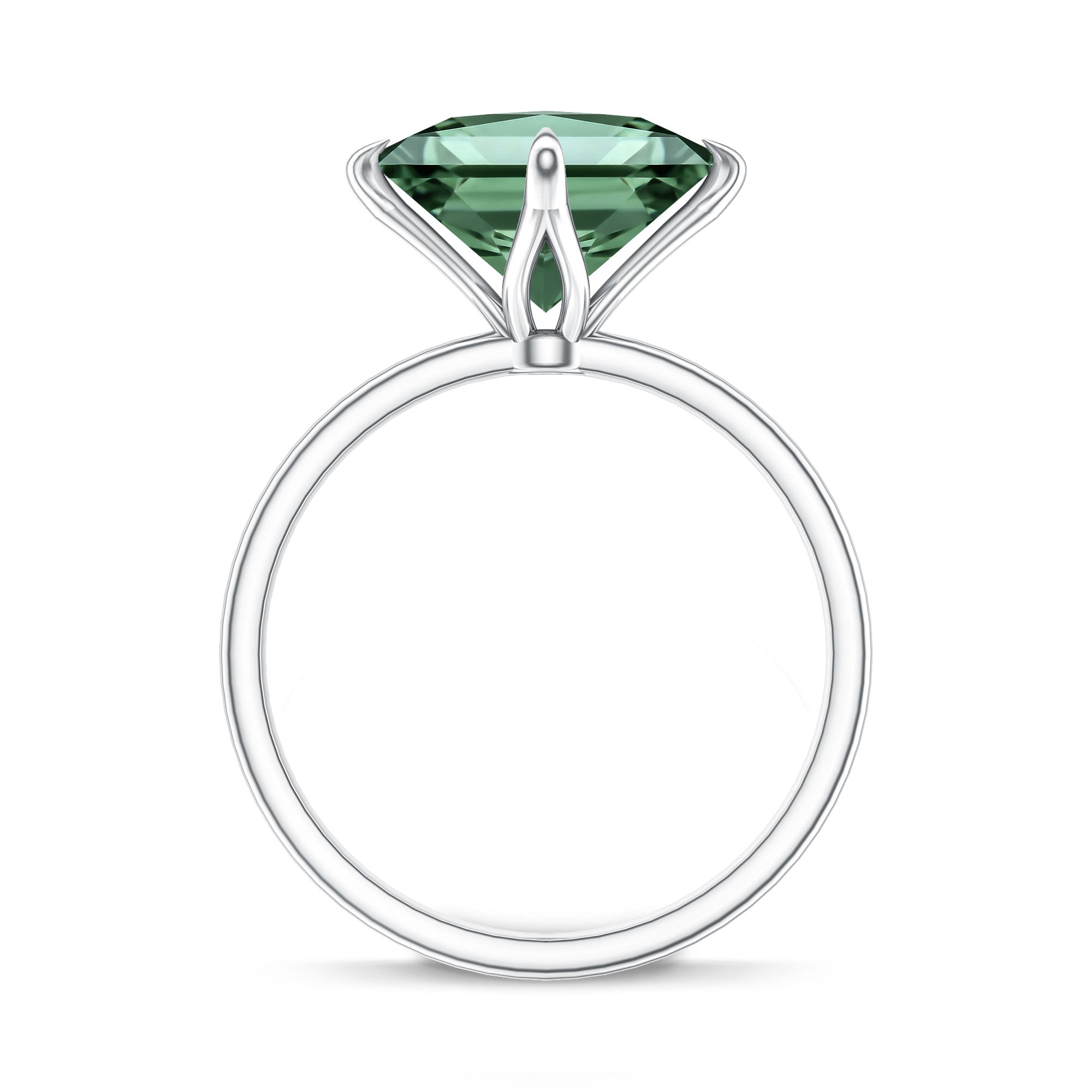 3 Carat Lab Grown Vivid Green Diamond Princess Cut Engagement Ring with IGI Certificate Vivid Green - VS1 - Rosec Jewels