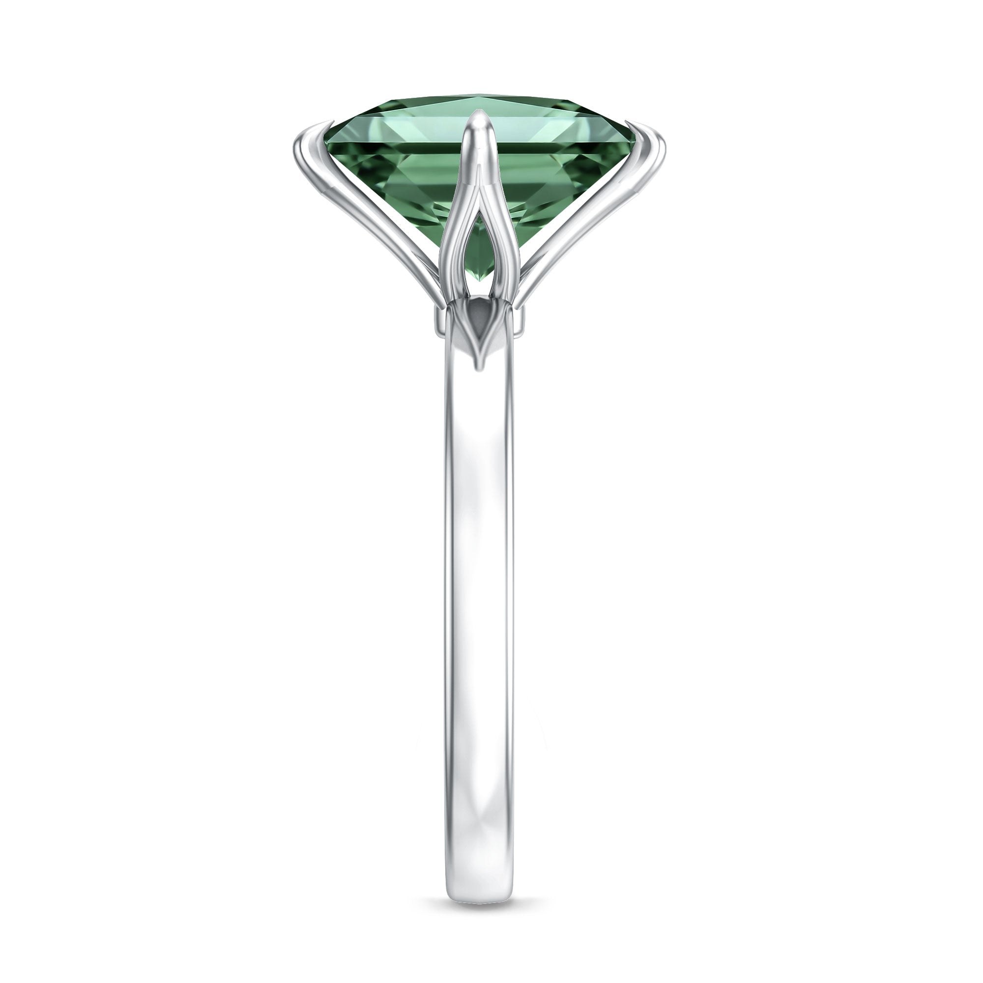 3 Carat Lab Grown Vivid Green Diamond Princess Cut Engagement Ring with IGI Certificate Vivid Green - VS1 - Rosec Jewels