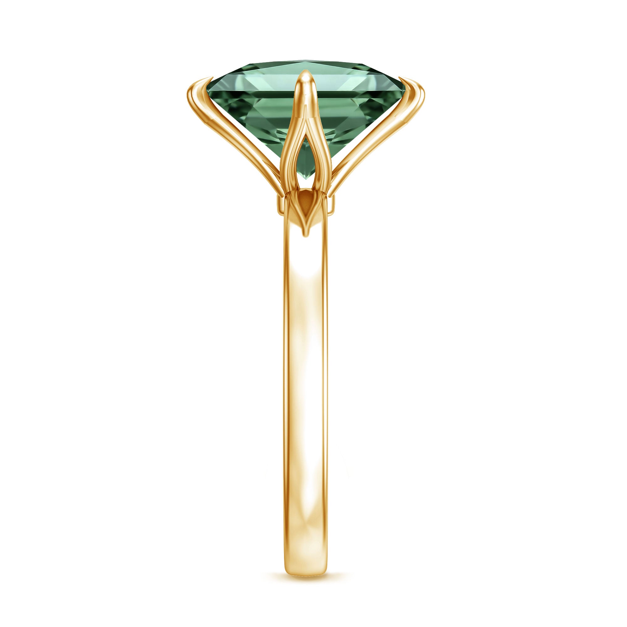 3 Carat Lab Grown Vivid Green Diamond Princess Cut Engagement Ring with IGI Certificate Vivid Green - VS1 - Rosec Jewels