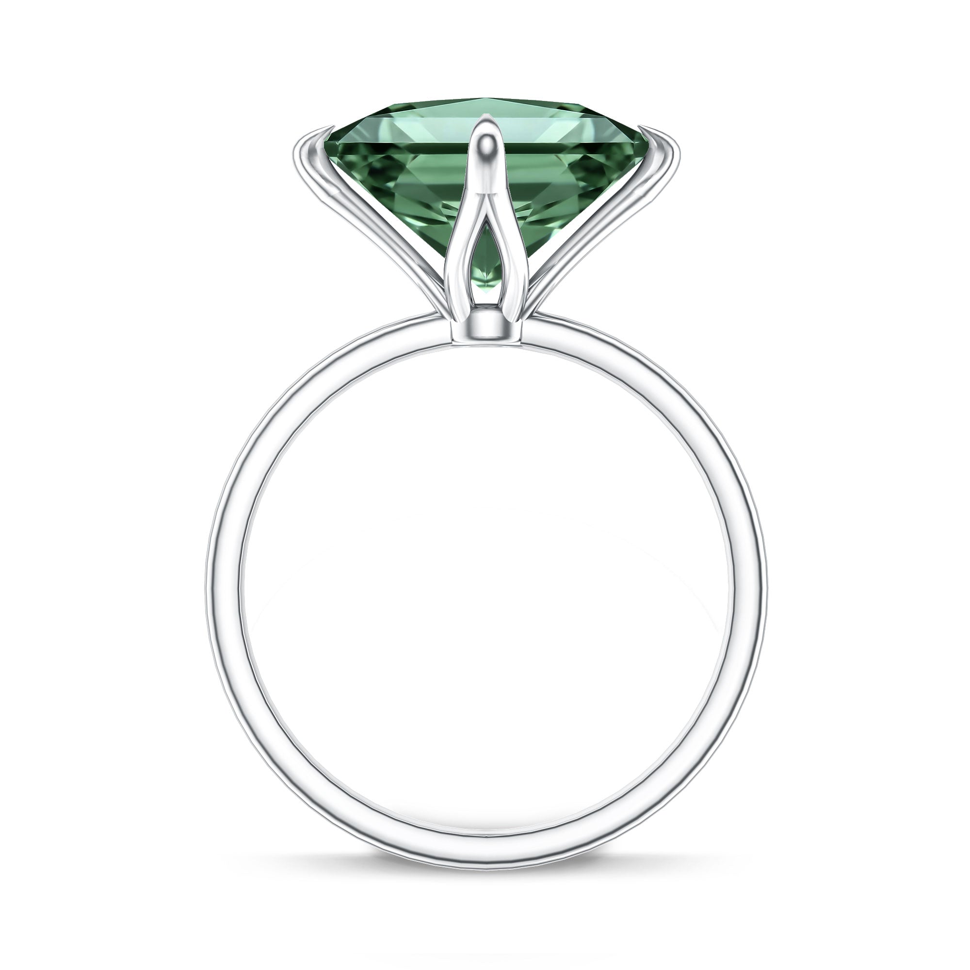 IGI Certified Princess Cut Lab Grown Green Diamond Big Engagement Ring 4 Carat Vivid Green - VS1 - Rosec Jewels