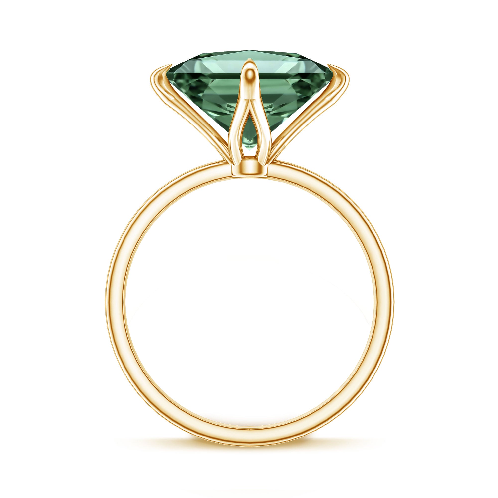 IGI Certified Princess Cut Lab Grown Green Diamond Big Engagement Ring 4 Carat Vivid Green - VS1 - Rosec Jewels