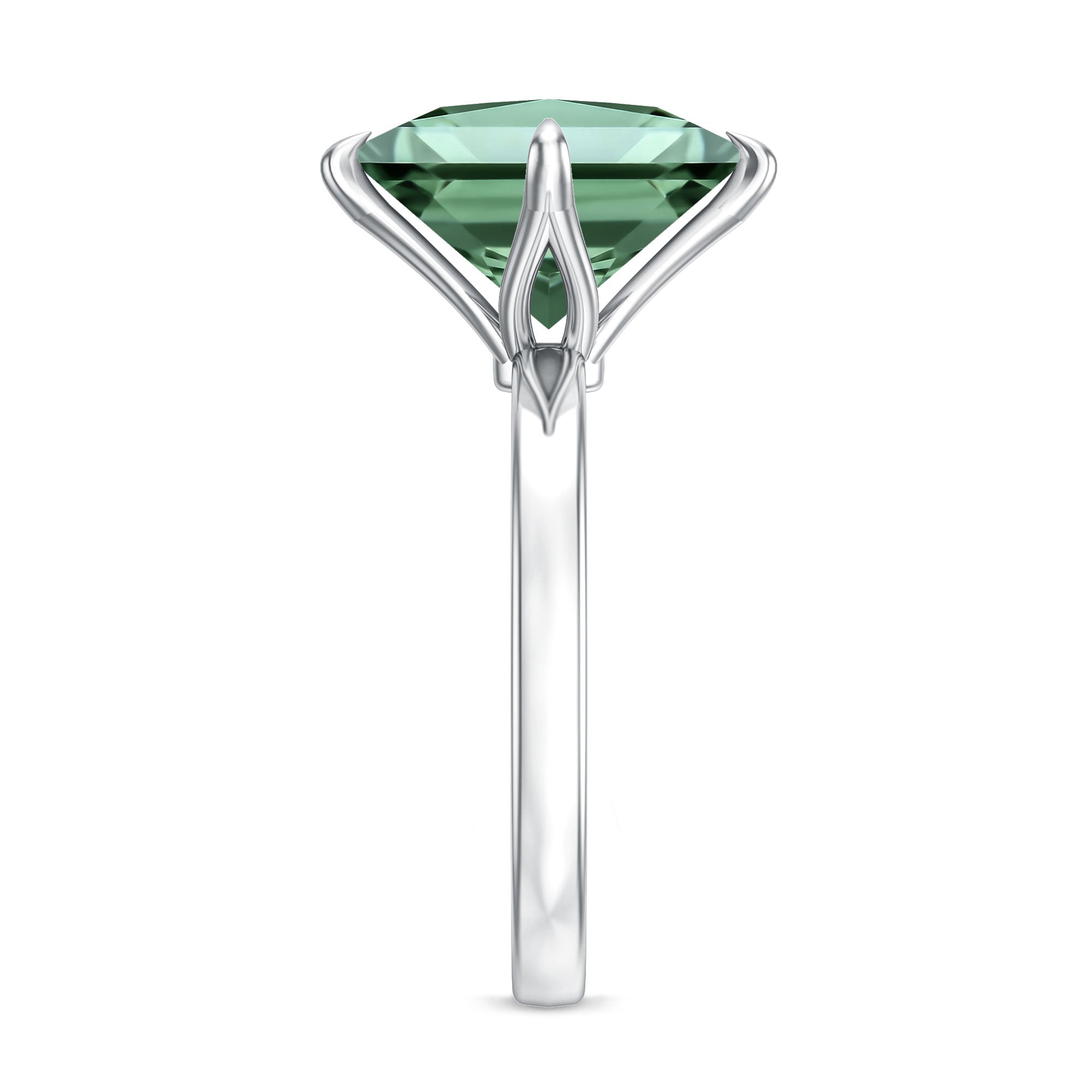 Solitaire 5 Carat Lab Grown Green Diamond Princess Cut Engagement Ring IGI Certified Vivid Green - VS1 - Rosec Jewels