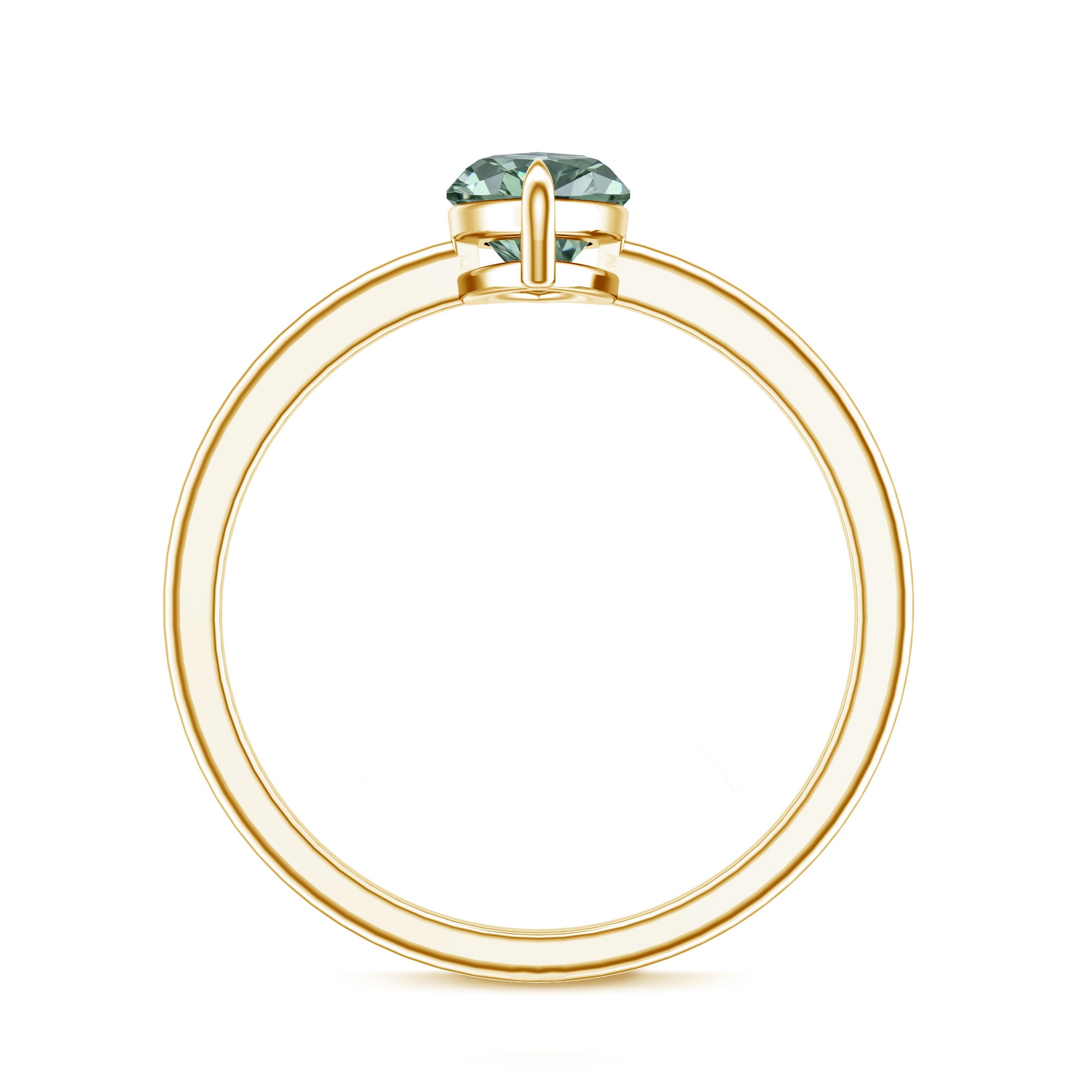 Lab Created 1 Carat Green Diamond Marquise Cut Solitaire Engagement Ring IGI Certified Vivid Green - VS1 - Rosec Jewels