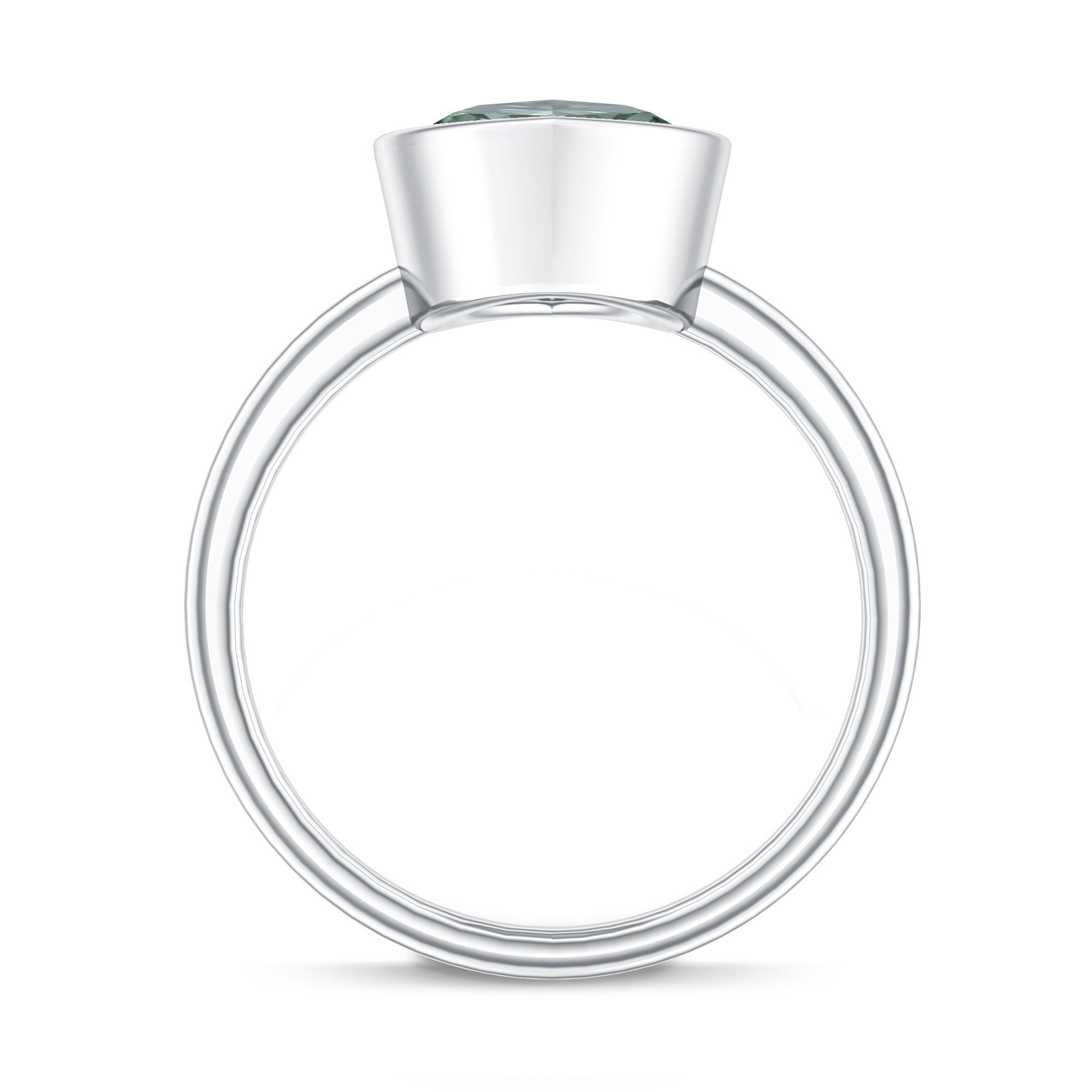 IGI Certified 4 Carat Lab Grown Green Diamond Marquise Cut Engagement Ring in Bezel Setting Vivid Green - VS1 - Rosec Jewels