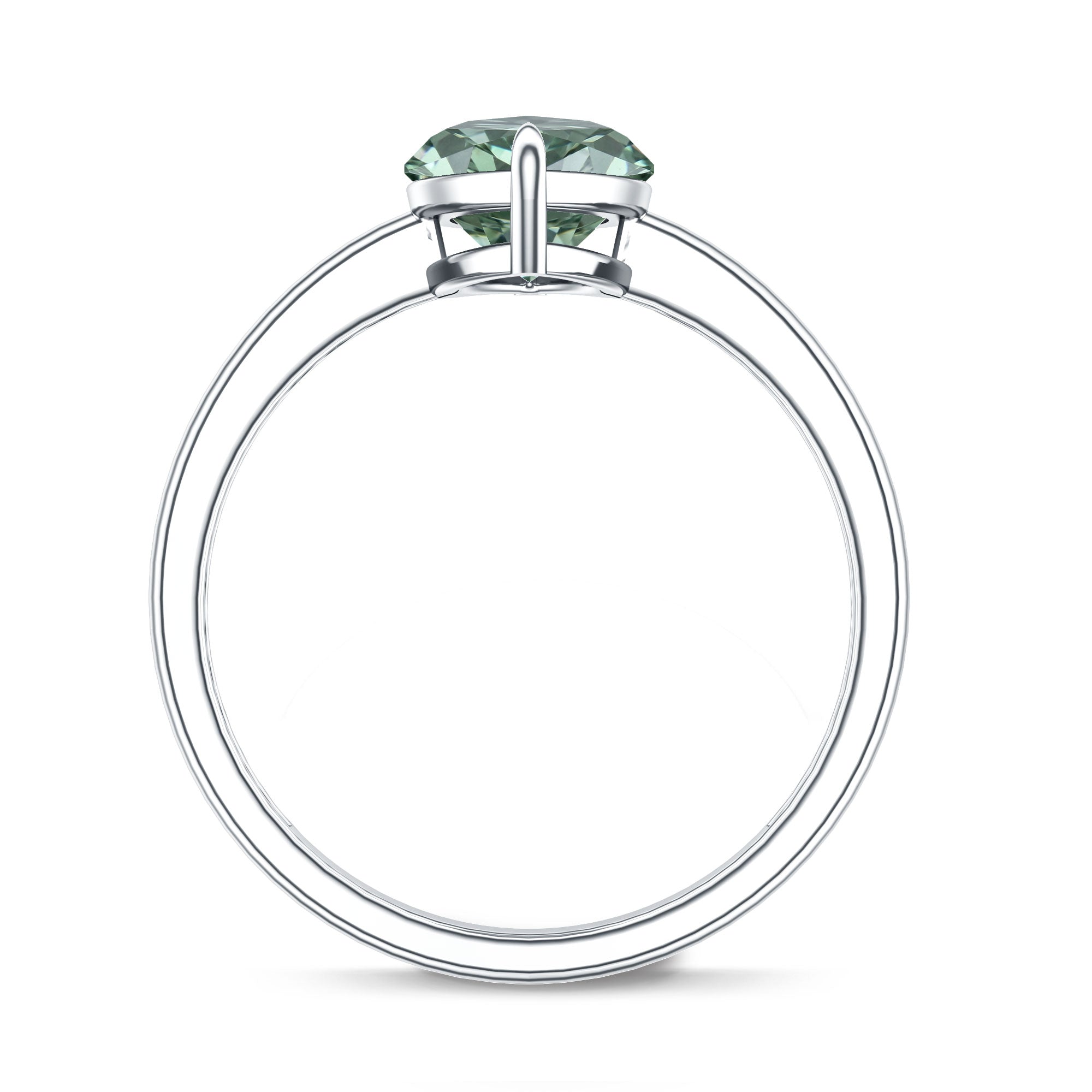 3 Carat Marquise Cut Lab Grown Green Diamond Solitaire Engagement Ring IGI Certified Vivid Green - VS1 - Rosec Jewels