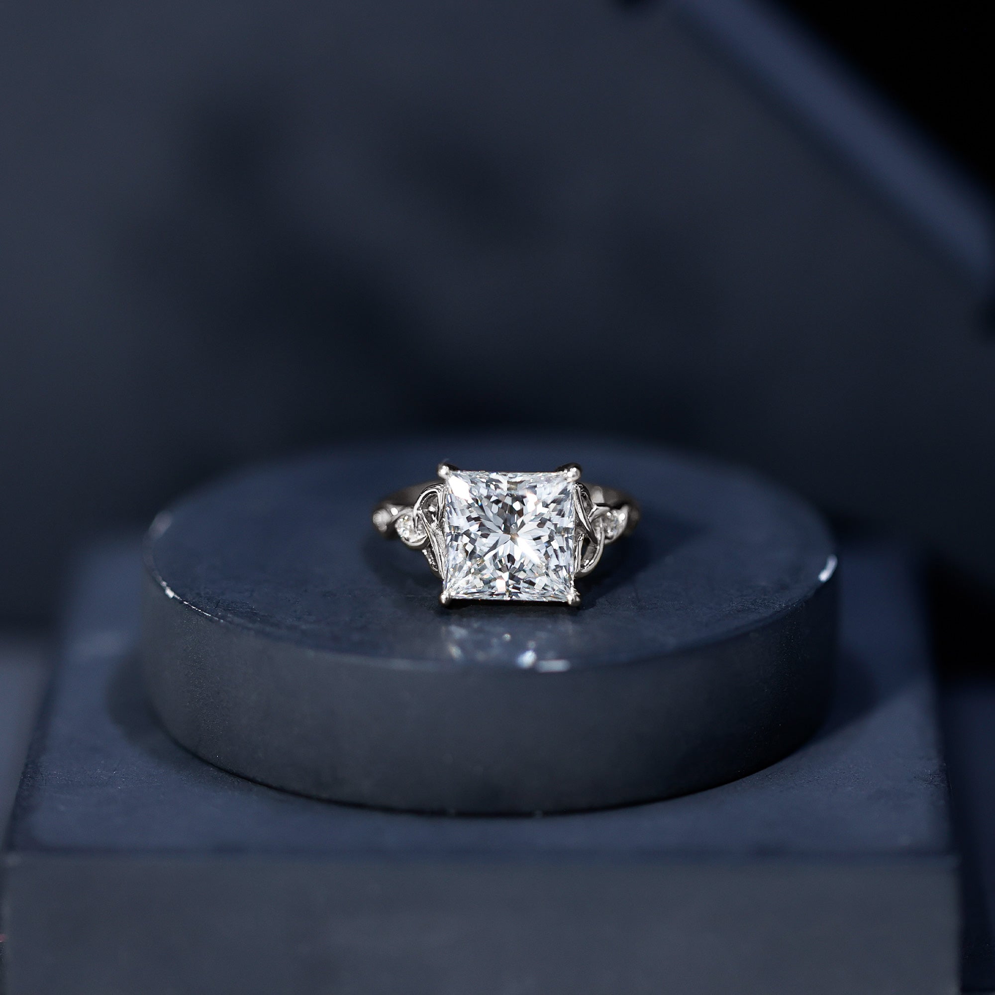 5 Carat Princess Cut Lab Grown Diamond Celtic Design Engagement Ring IGI Certified Lab - ( E-VS1 ) - Rosec Jewels