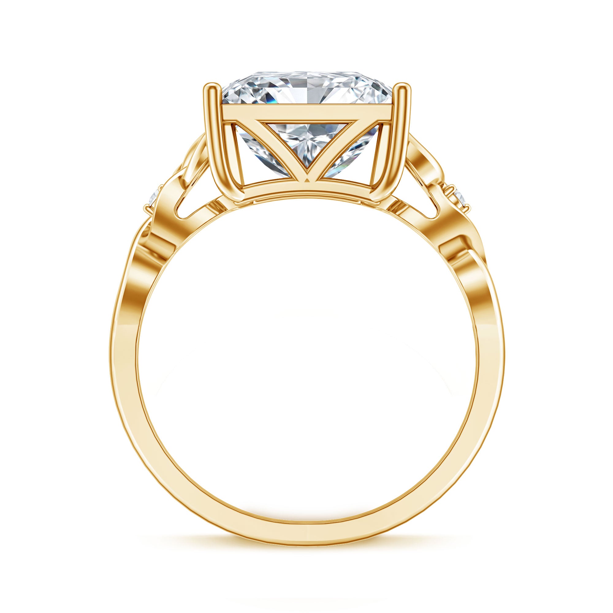 5 Carat Princess Cut Lab Grown Diamond Celtic Design Engagement Ring IGI Certified Lab - ( E-VS1 ) - Rosec Jewels