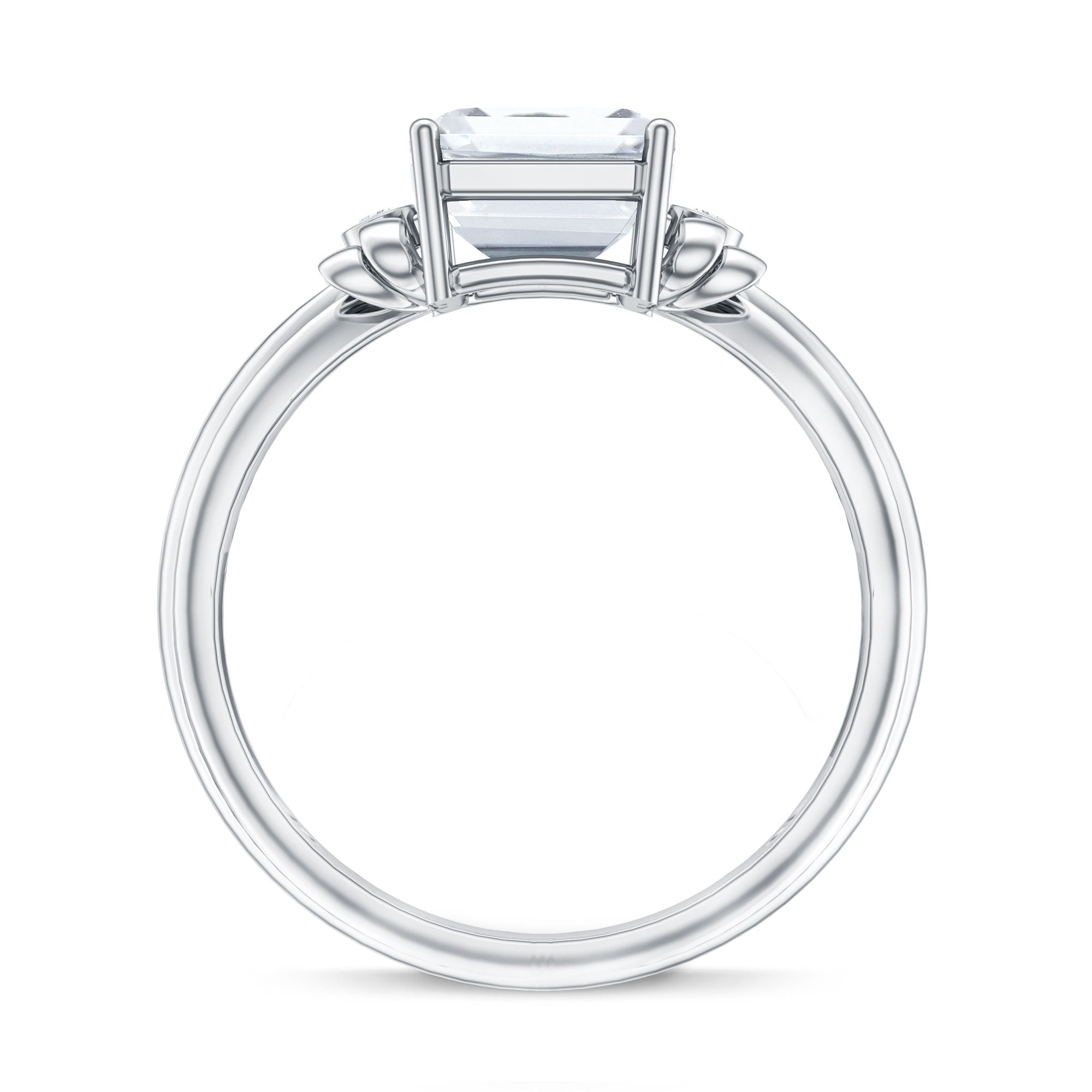 Emerald Cut Lab Grown Diamond 3 Carat Engagement Ring IGI Certified Lab - ( E-VS1 ) - Rosec Jewels