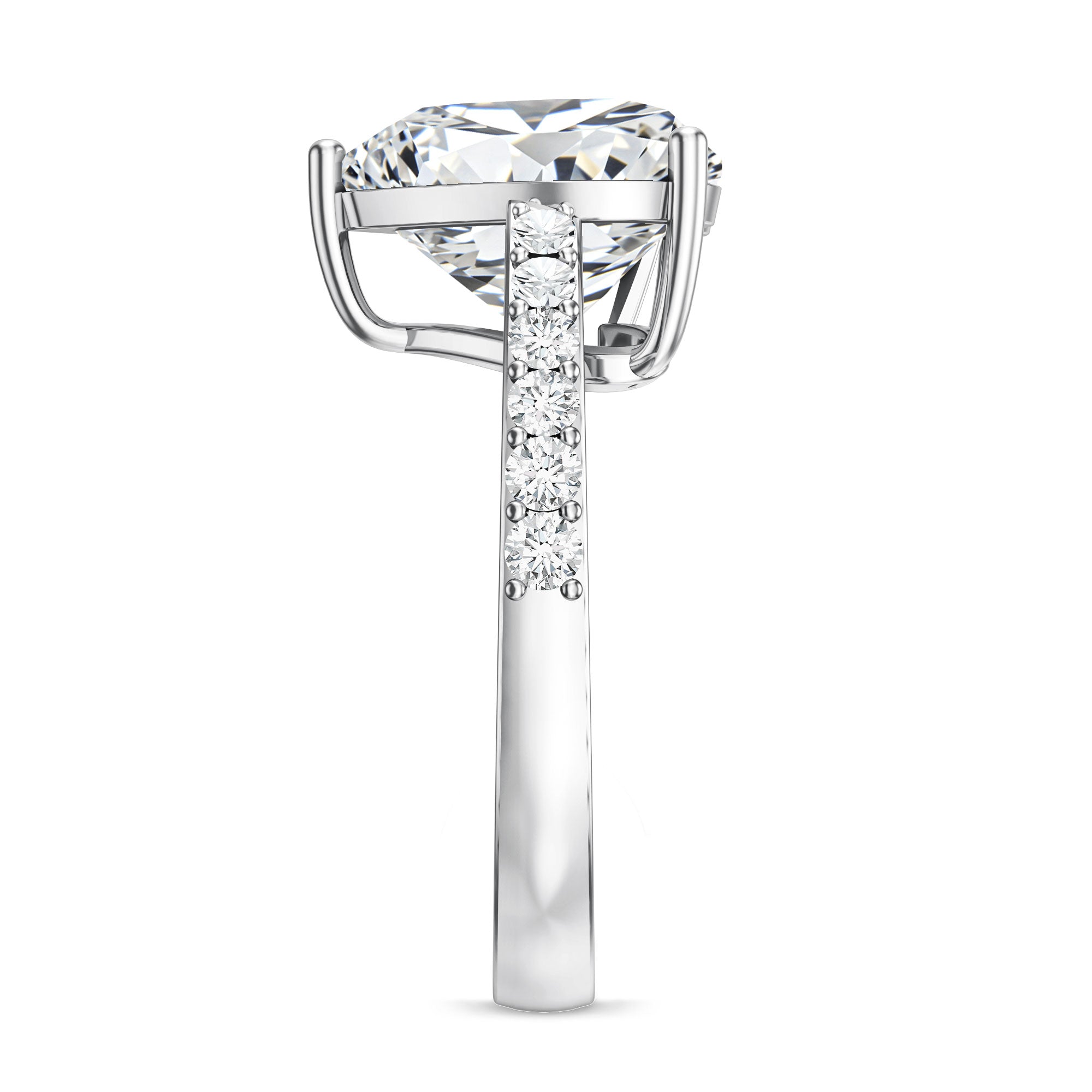 Rosec Jewels-Big 5 Carat Lab Grown Diamond Heart Shaped Engagement Ring with IGI Certificate