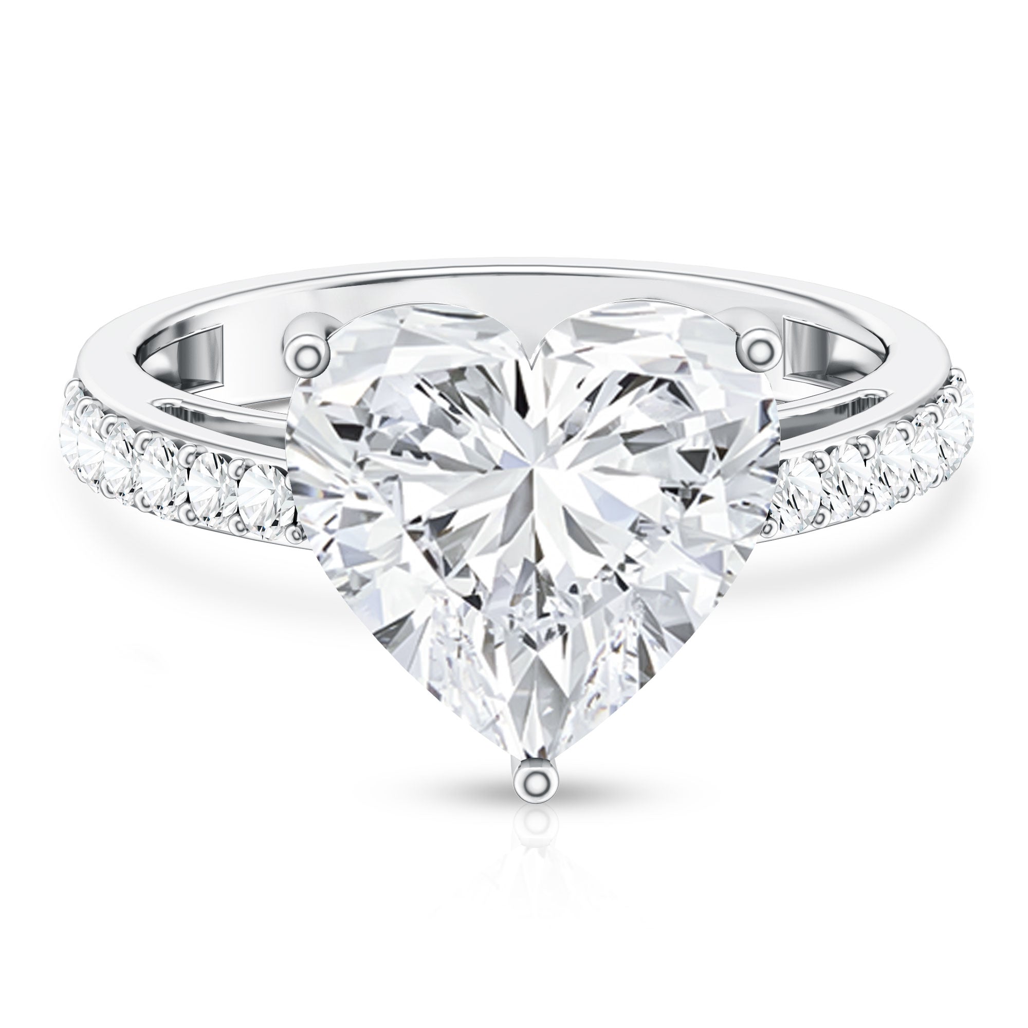 Rosec Jewels-Big 5 Carat Lab Grown Diamond Heart Shaped Engagement Ring with IGI Certificate