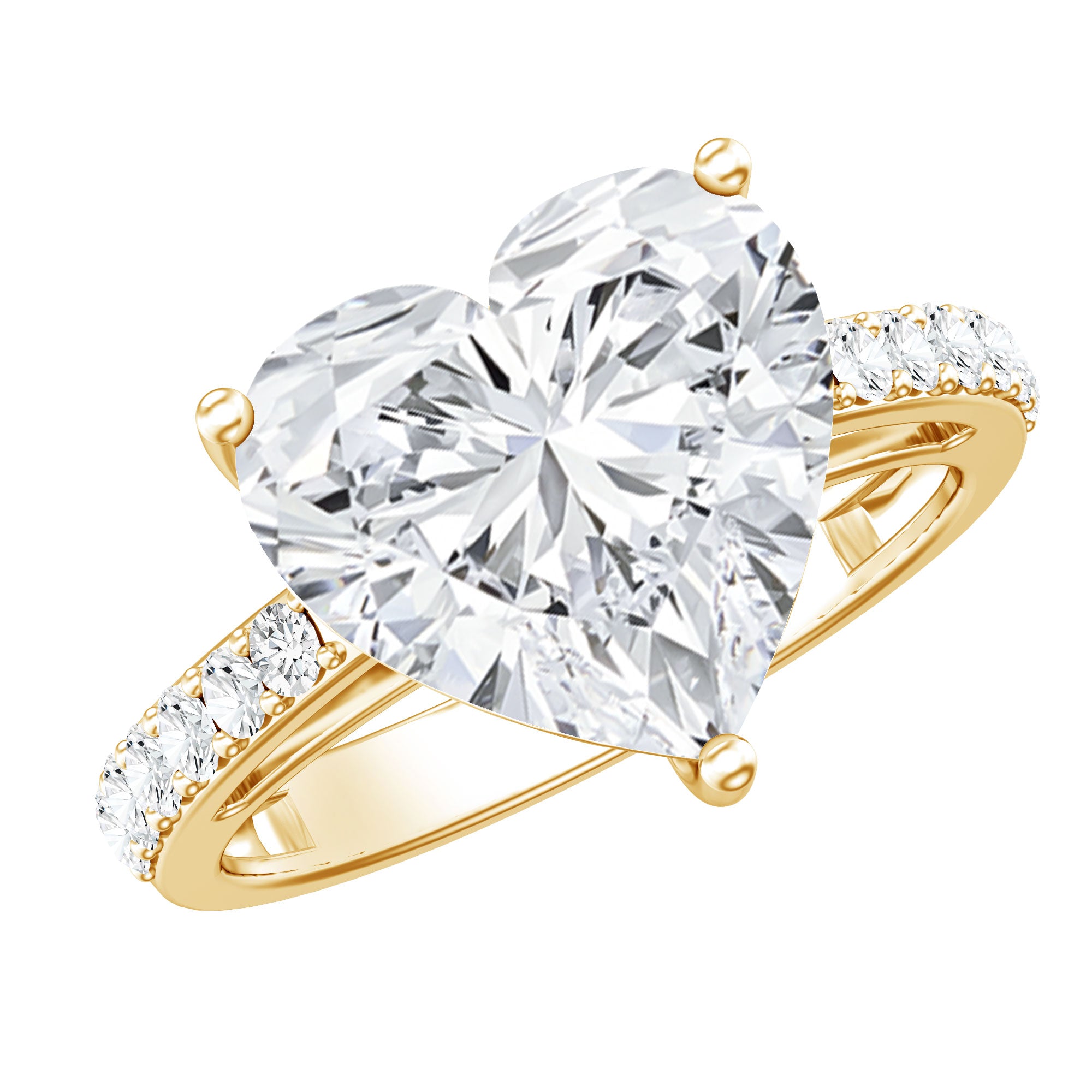 Rosec Jewels-Big 5 Carat Lab Grown Diamond Heart Shaped Engagement Ring with IGI Certificate