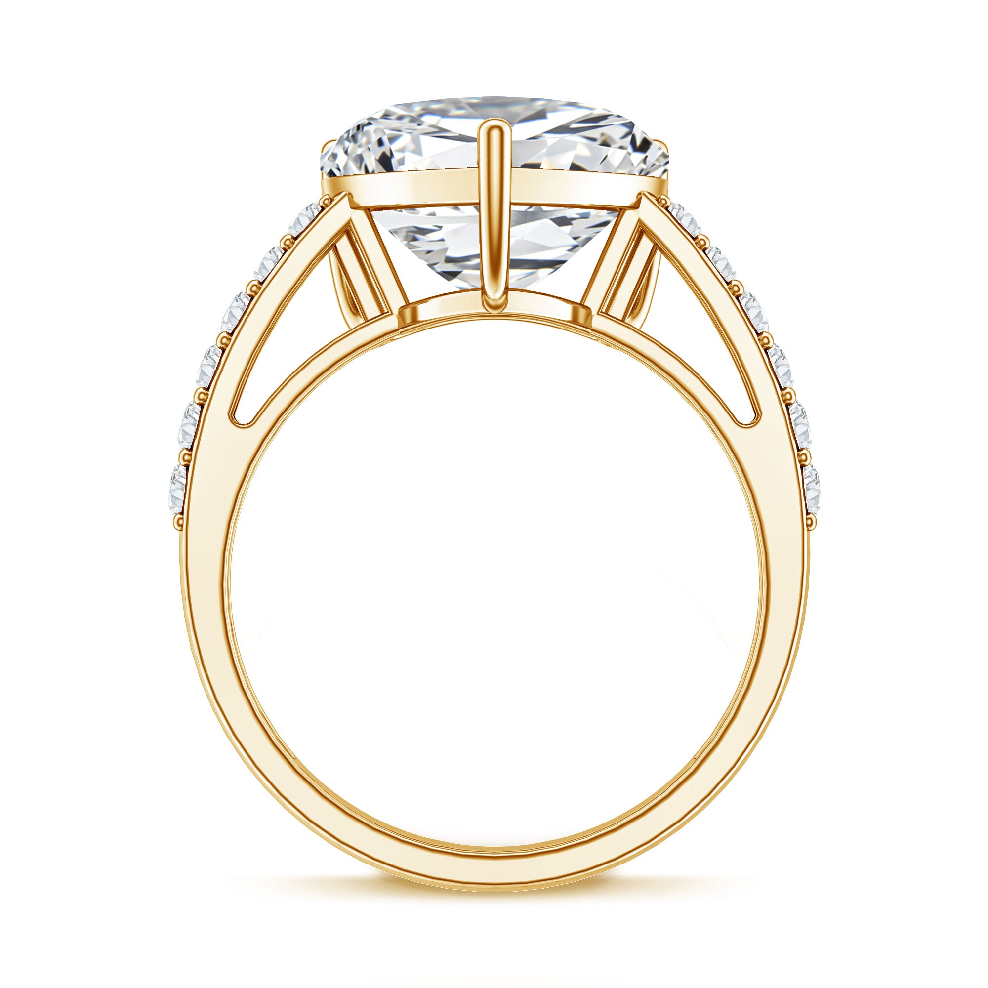 Rosec Jewels-Big 5 Carat Lab Grown Diamond Heart Shaped Engagement Ring with IGI Certificate