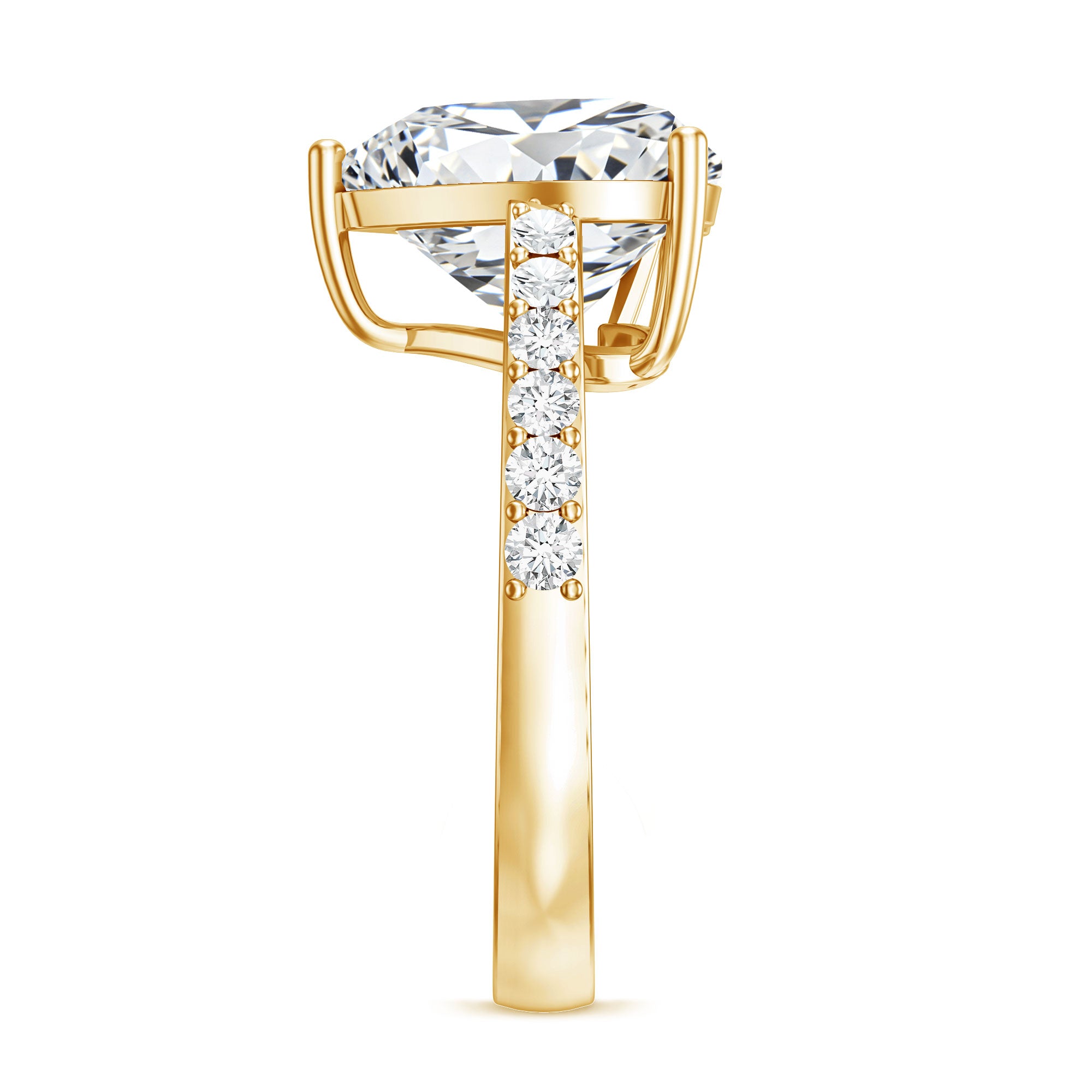 Rosec Jewels-Big 5 Carat Lab Grown Diamond Heart Shaped Engagement Ring with IGI Certificate