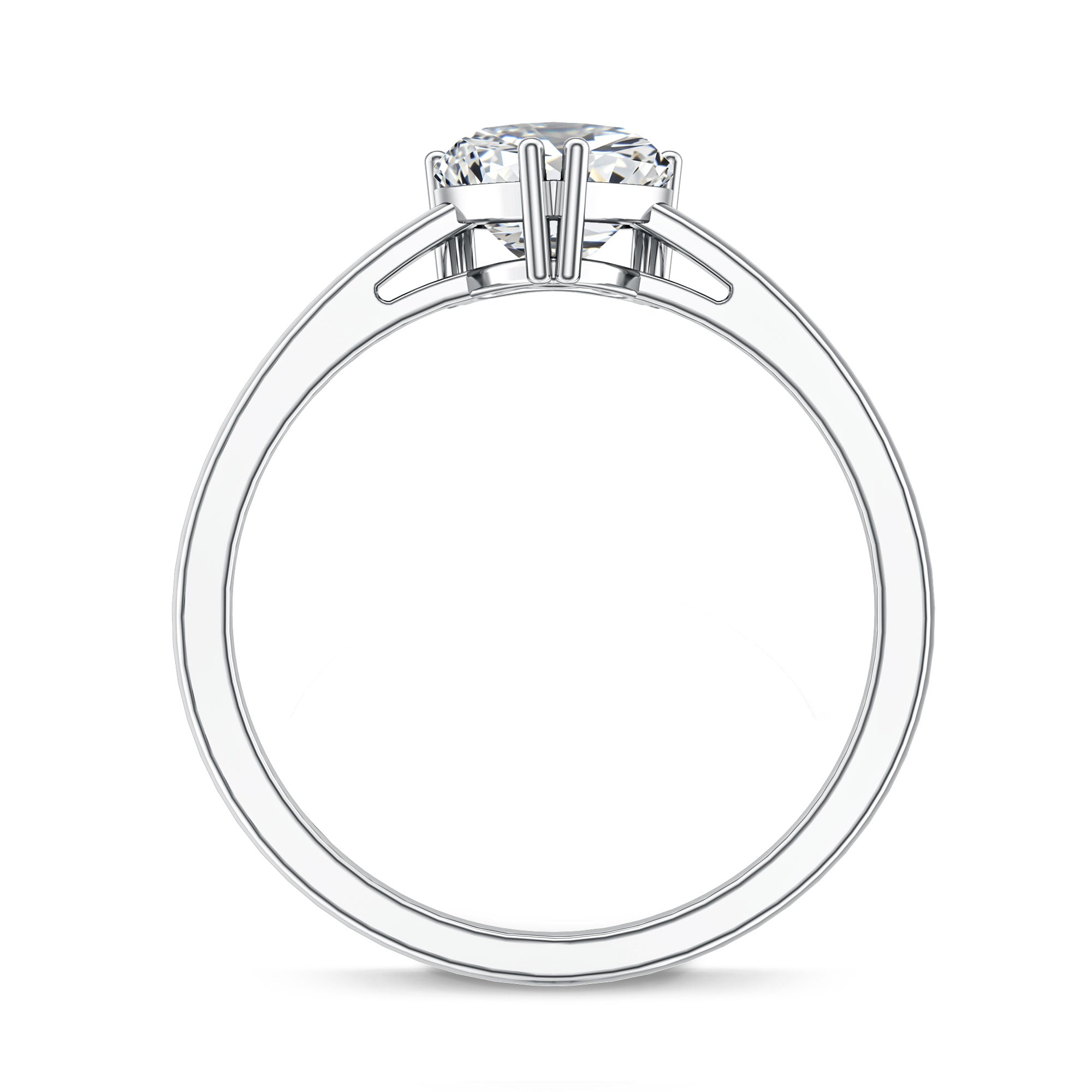 1 Carat Lab Grown Solitaire Diamond Heart Engagement Ring IGI Certified Lab - ( E-VS1 ) - Rosec Jewels