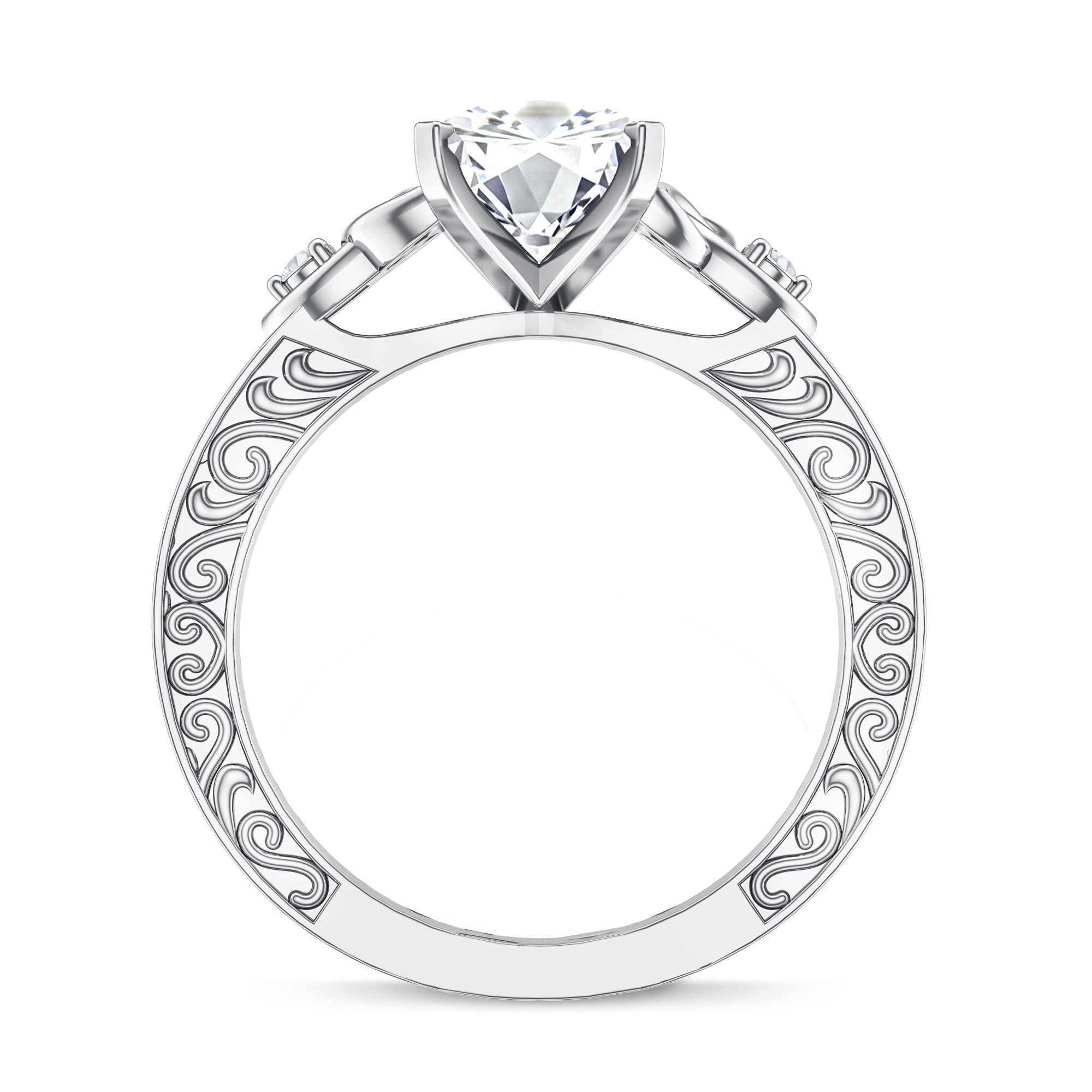 Antique Looking 3 Carat Marquise Lab Diamond Celtic Knot Engagement Ring IGI Certified Lab - ( E-VS1 ) - Rosec Jewels