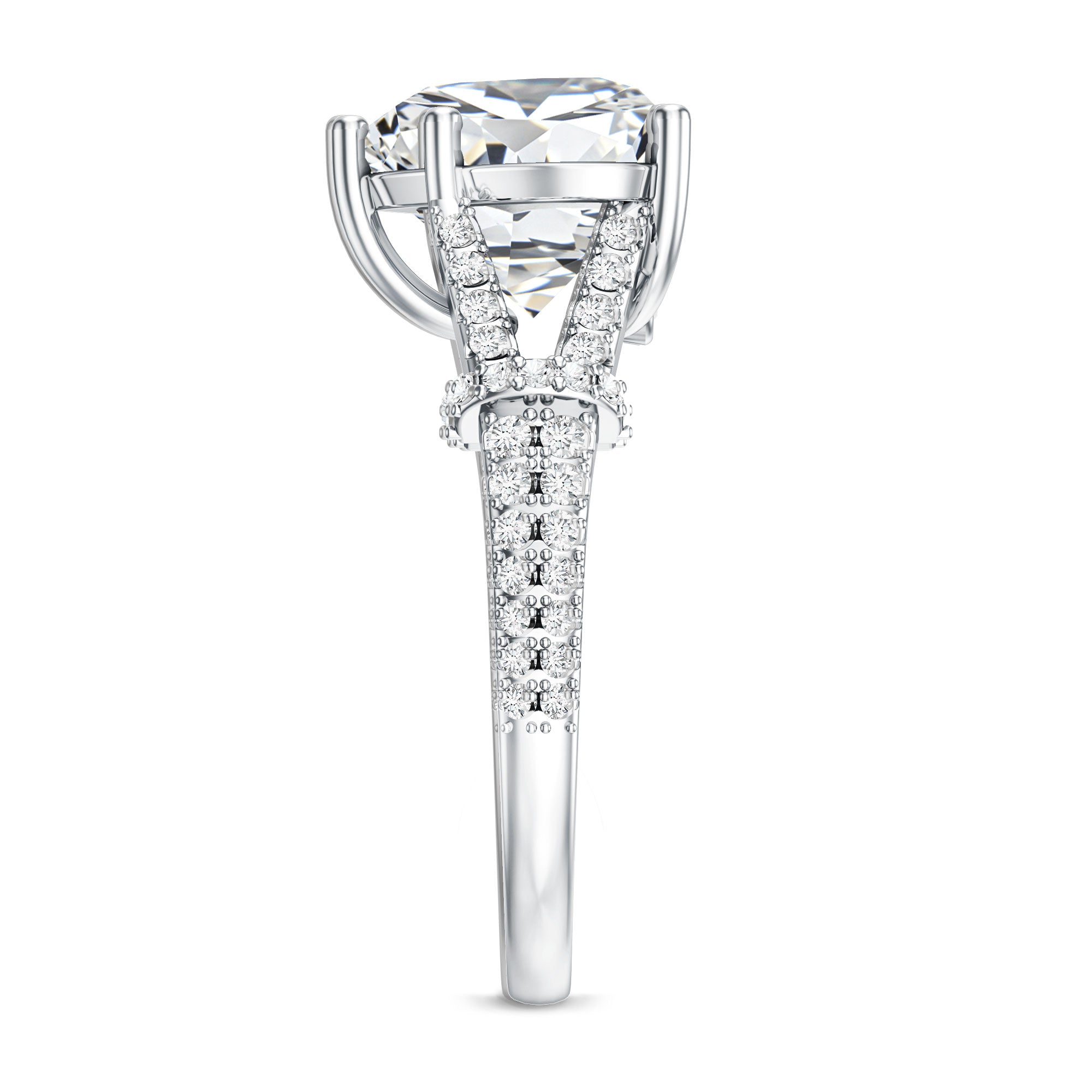 Rosec Jewels-IGI Certified 4 Carat Big Heart Lab Grown Diamond Split Shank Engagement Ring