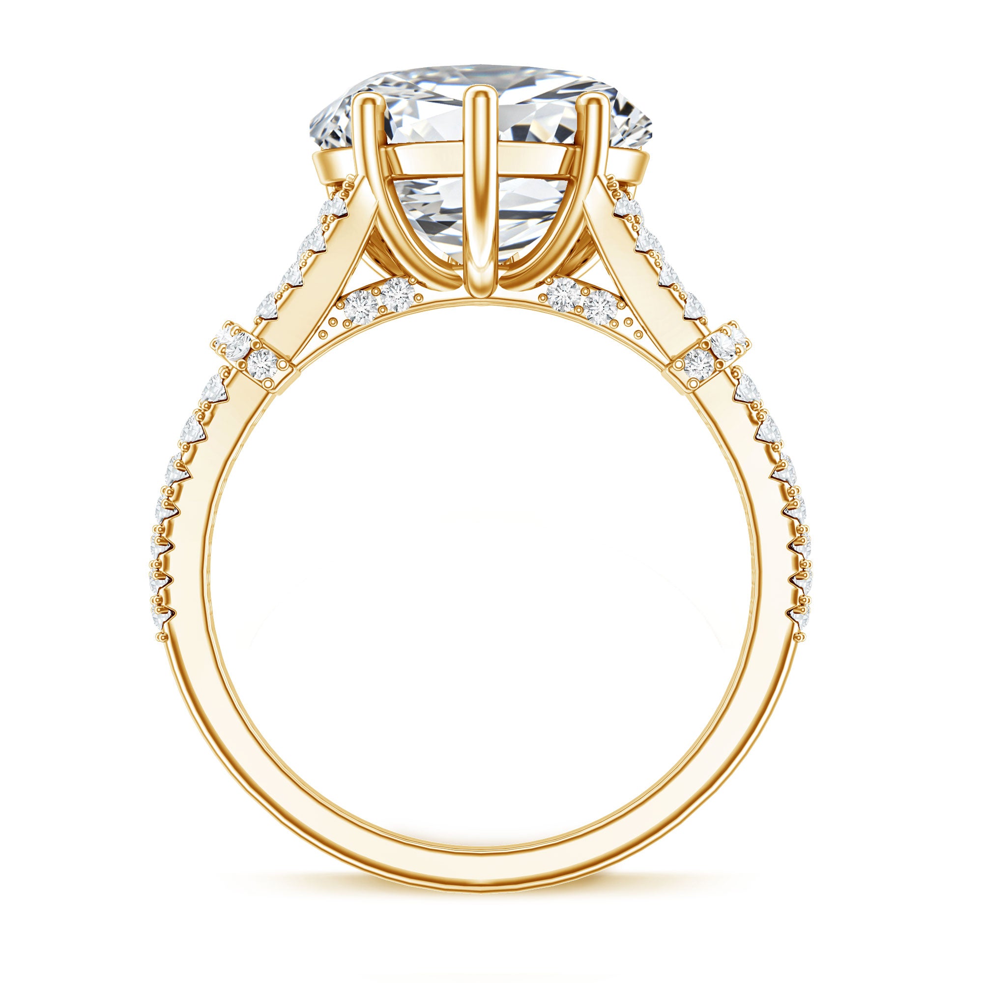 Rosec Jewels-IGI Certified 4 Carat Big Heart Lab Grown Diamond Split Shank Engagement Ring