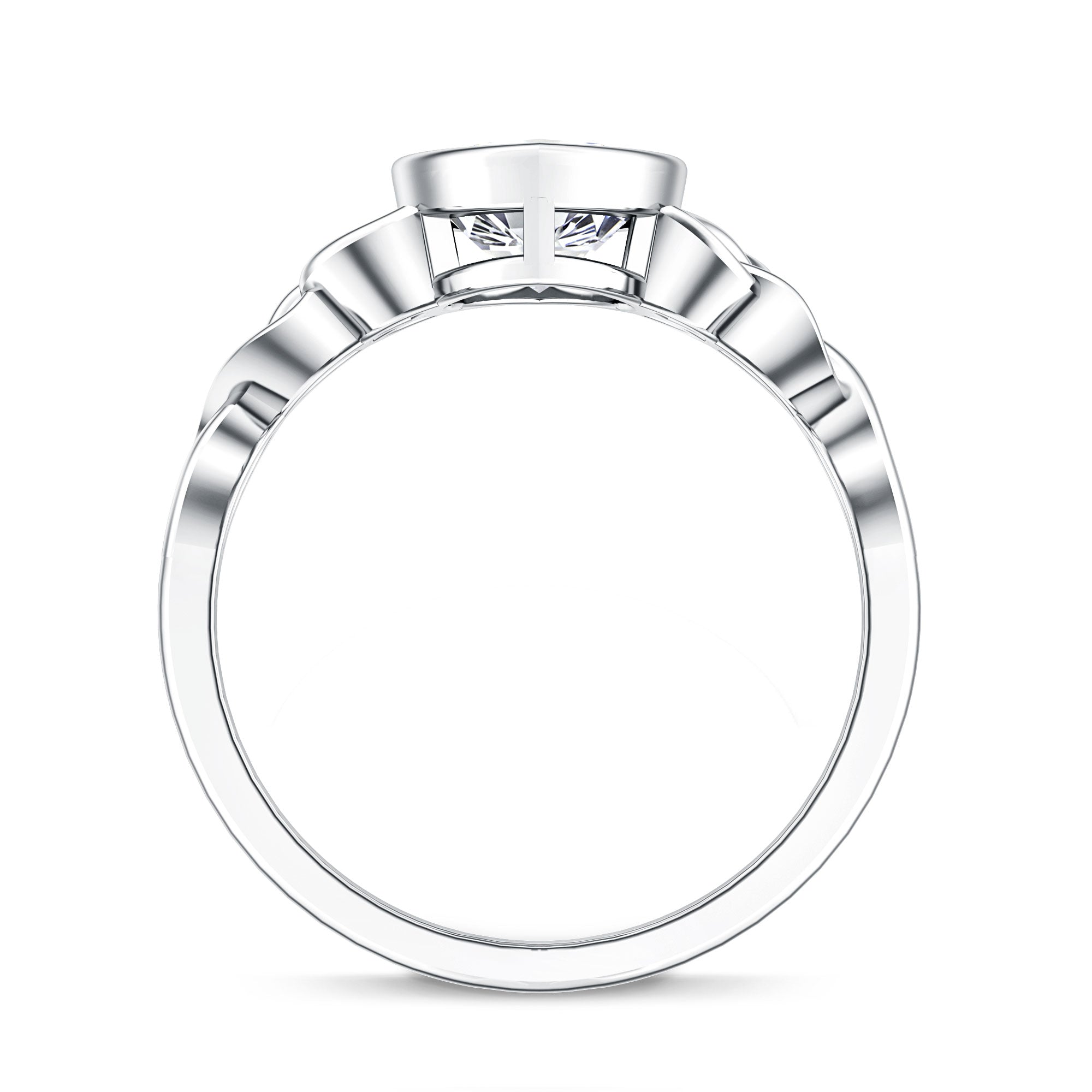 Solitaire Marquise Cut 2 Carat Lab Grown Diamond Celtic Engagement Ring IGI Certified Lab - ( E-VS1 ) - Rosec Jewels