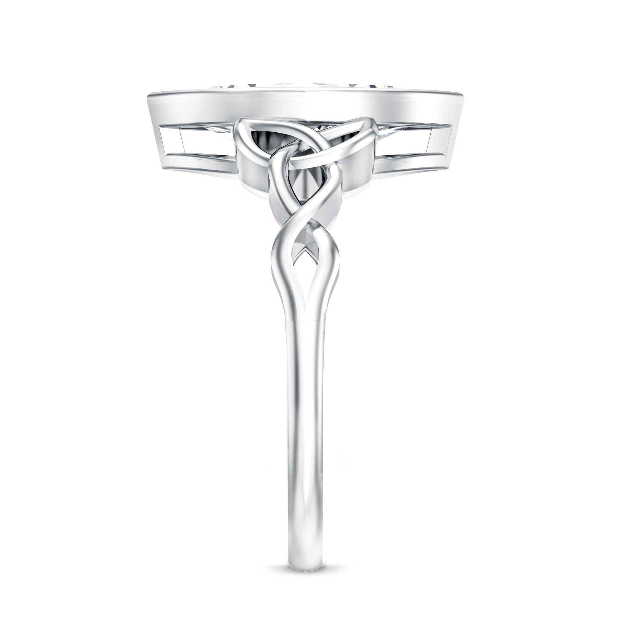 Solitaire Marquise Cut 2 Carat Lab Grown Diamond Celtic Engagement Ring IGI Certified Lab - ( E-VS1 ) - Rosec Jewels