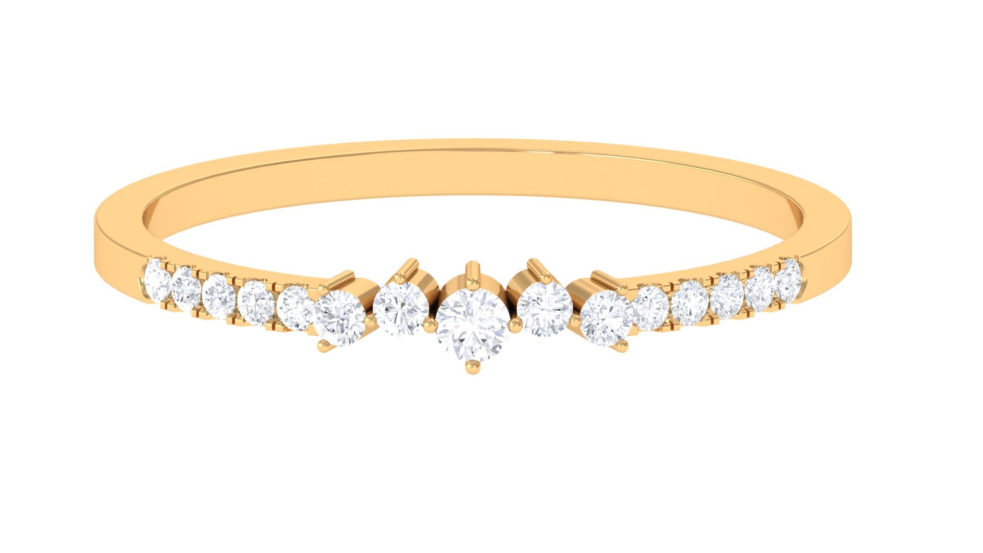 Certified Natural Diamond Half Eternity Stackable Ring Natural - ( HI-SI ) - Rosec Jewels