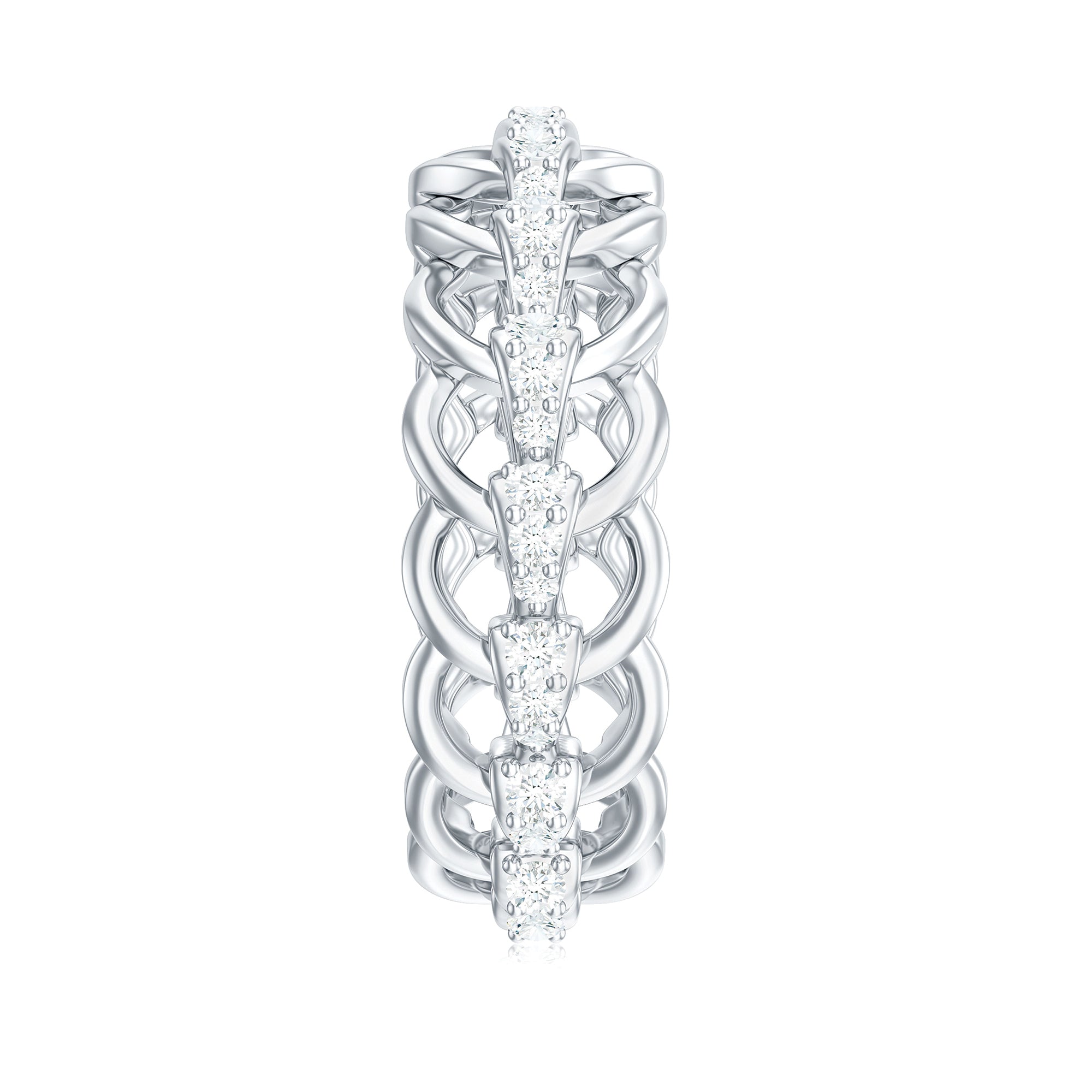 Certified Moissanite Eternity Wedding Band for Women D-VS1 - Rosec Jewels