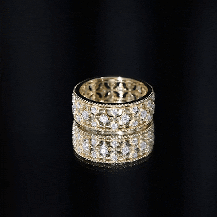 Designer Moissanite Wedding Band Ring D-VS1 - Rosec Jewels