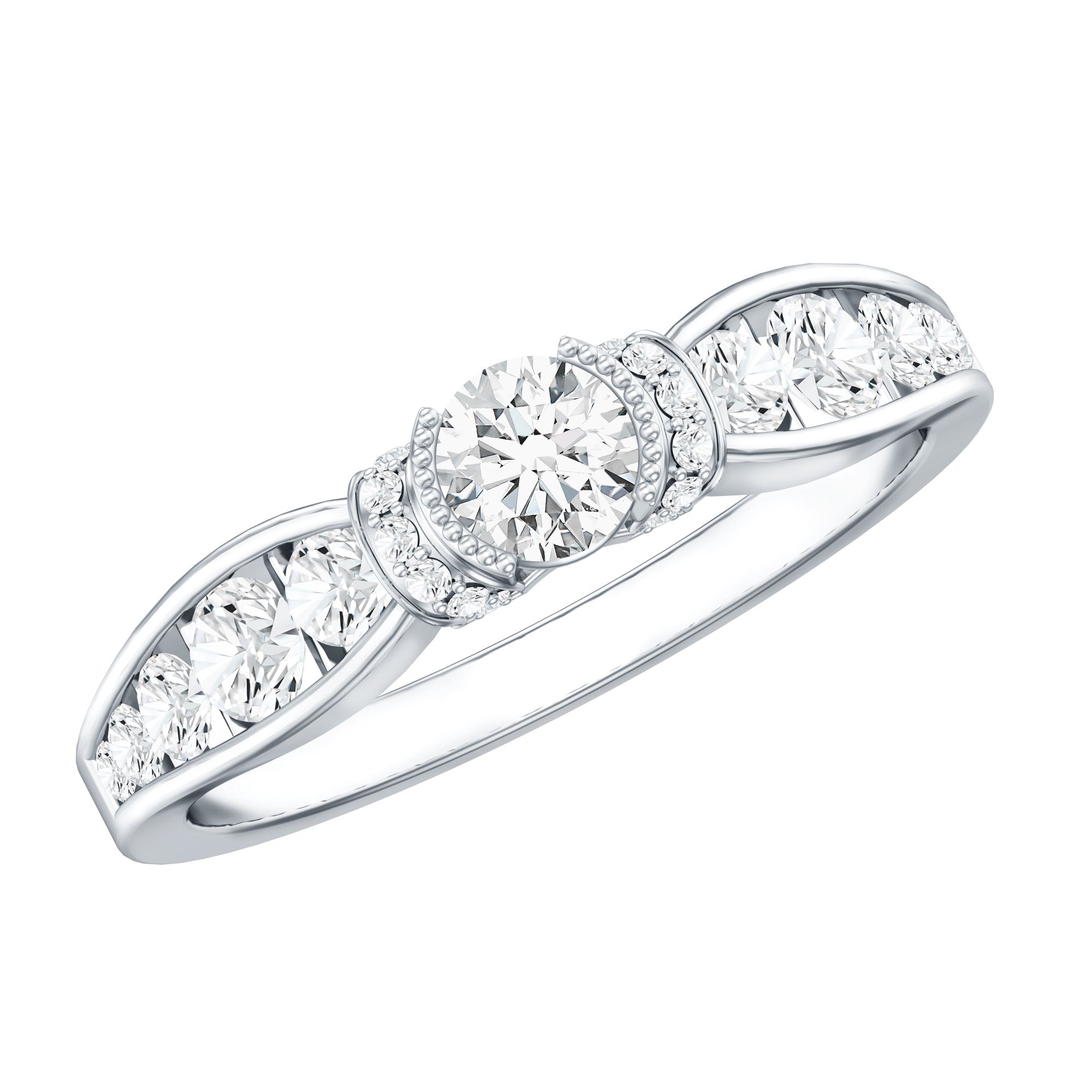 Vintage Style Moissanite Engagement Ring for Women D-VS1 - Rosec Jewels