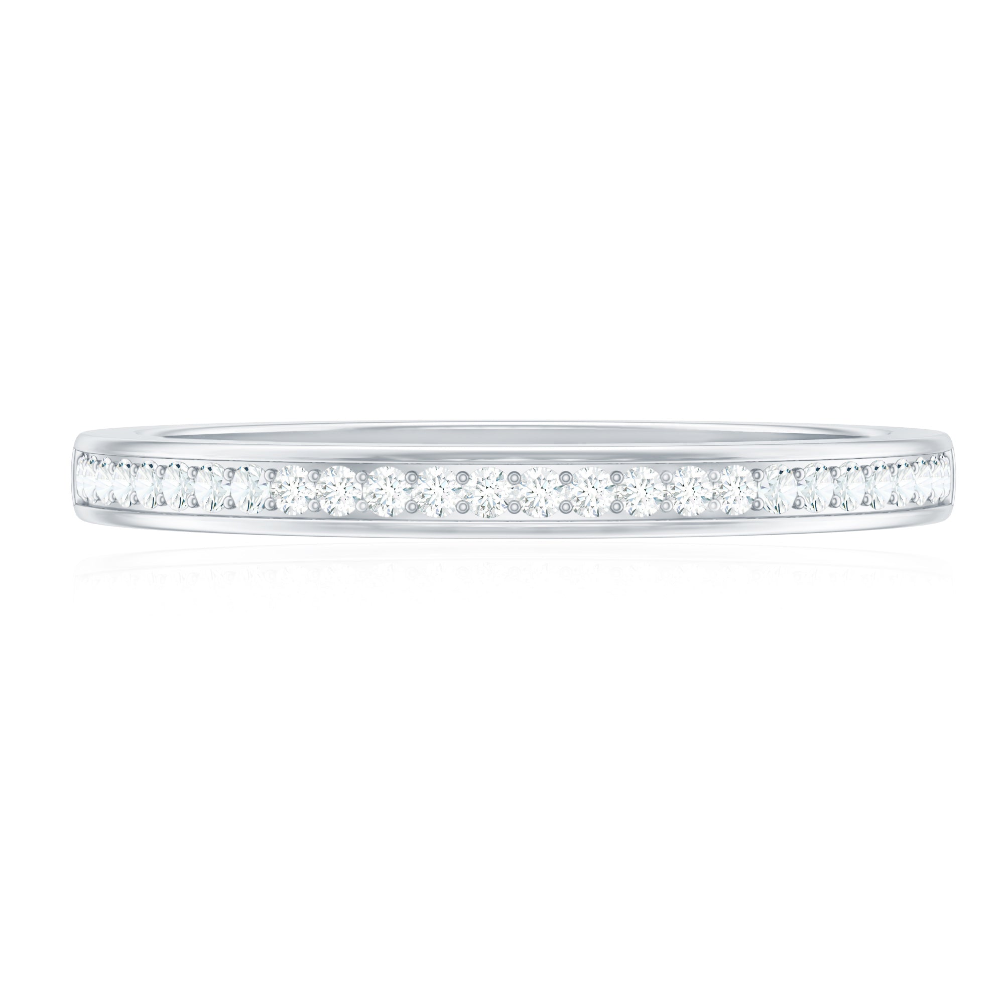 Minimal Moissanite Eternity Band Ring D-VS1 - Rosec Jewels