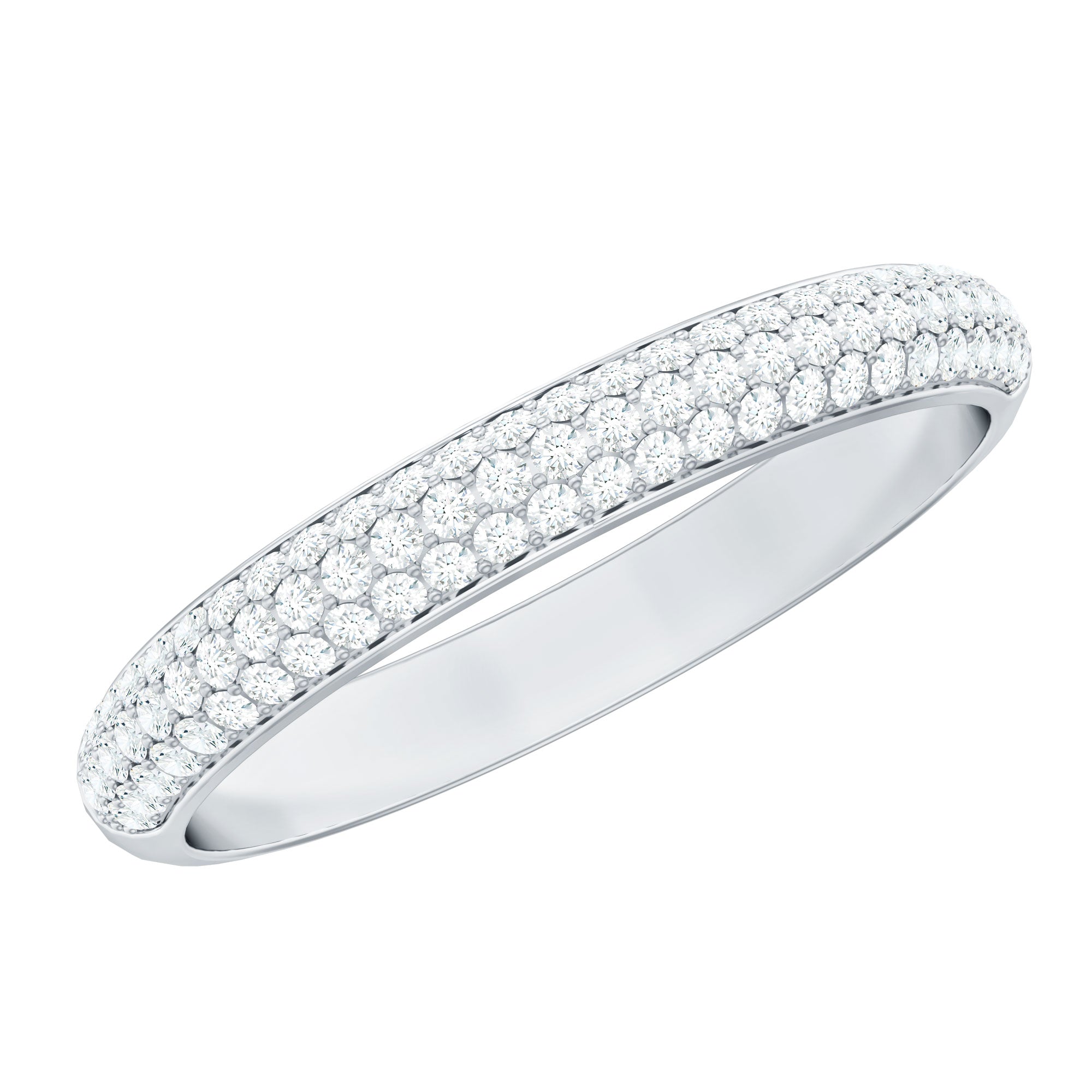 Brilliant Cut Round Moissanite Band Ring For Women