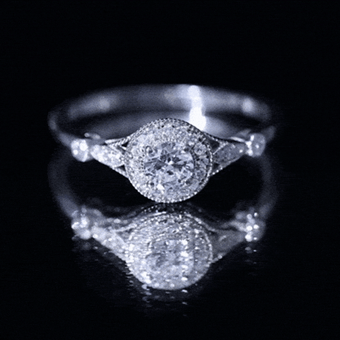 Round Cut Moissanite Antique Engagement Ring D-VS1 - Rosec Jewels