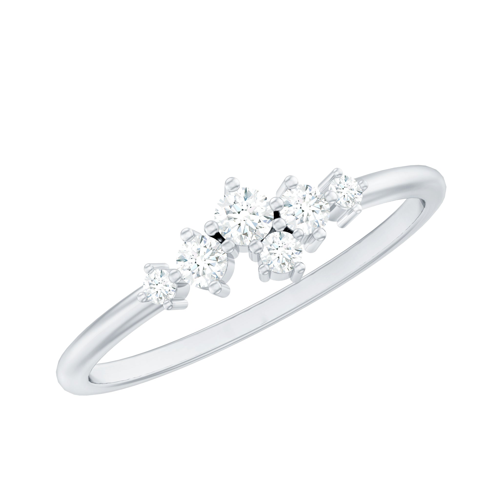 Certified Diamond Cluster Promise Ring in Prong Setting