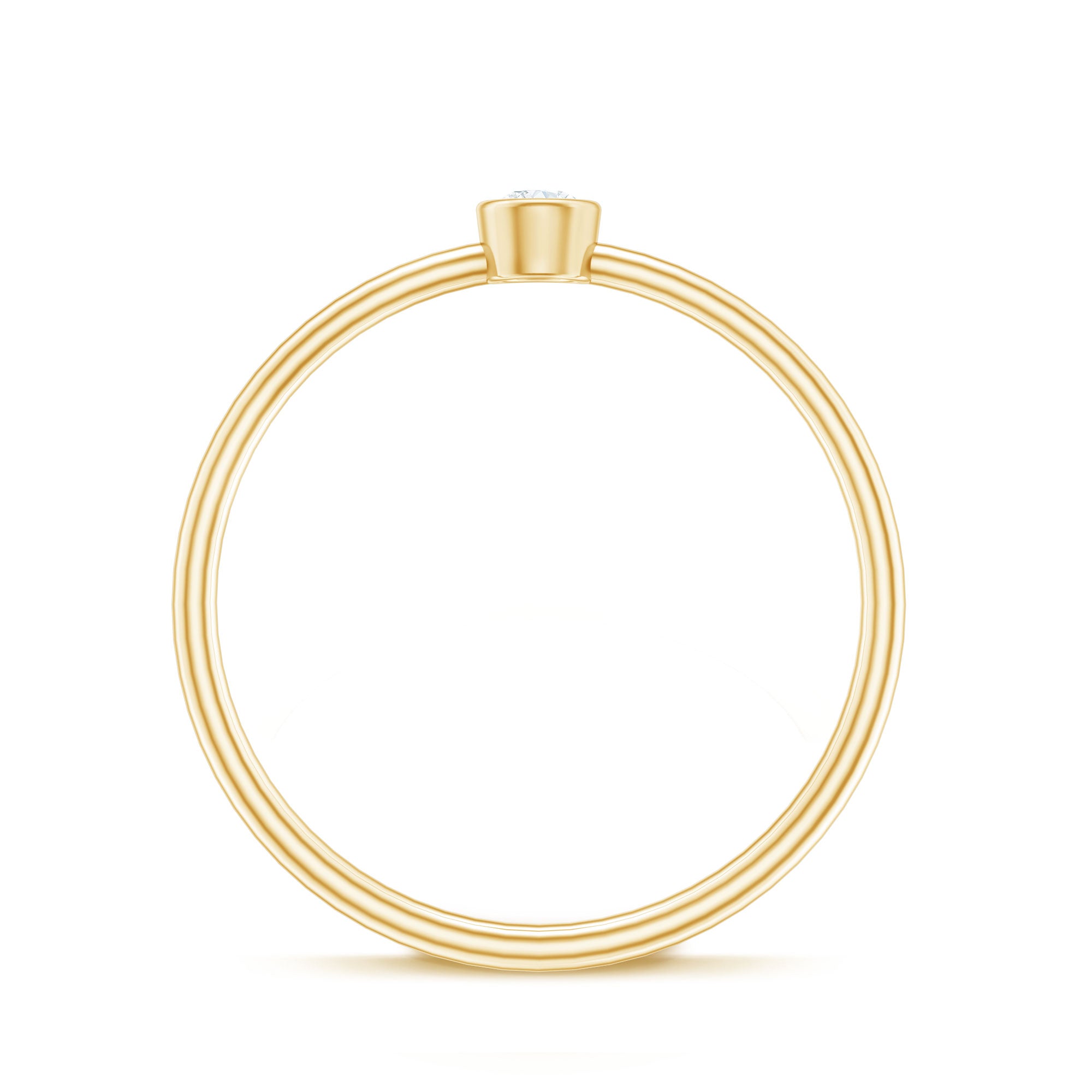 Natural Diamond Dainty Promise Ring in Bezel Setting Natural - ( HI-SI ) - Rosec Jewels