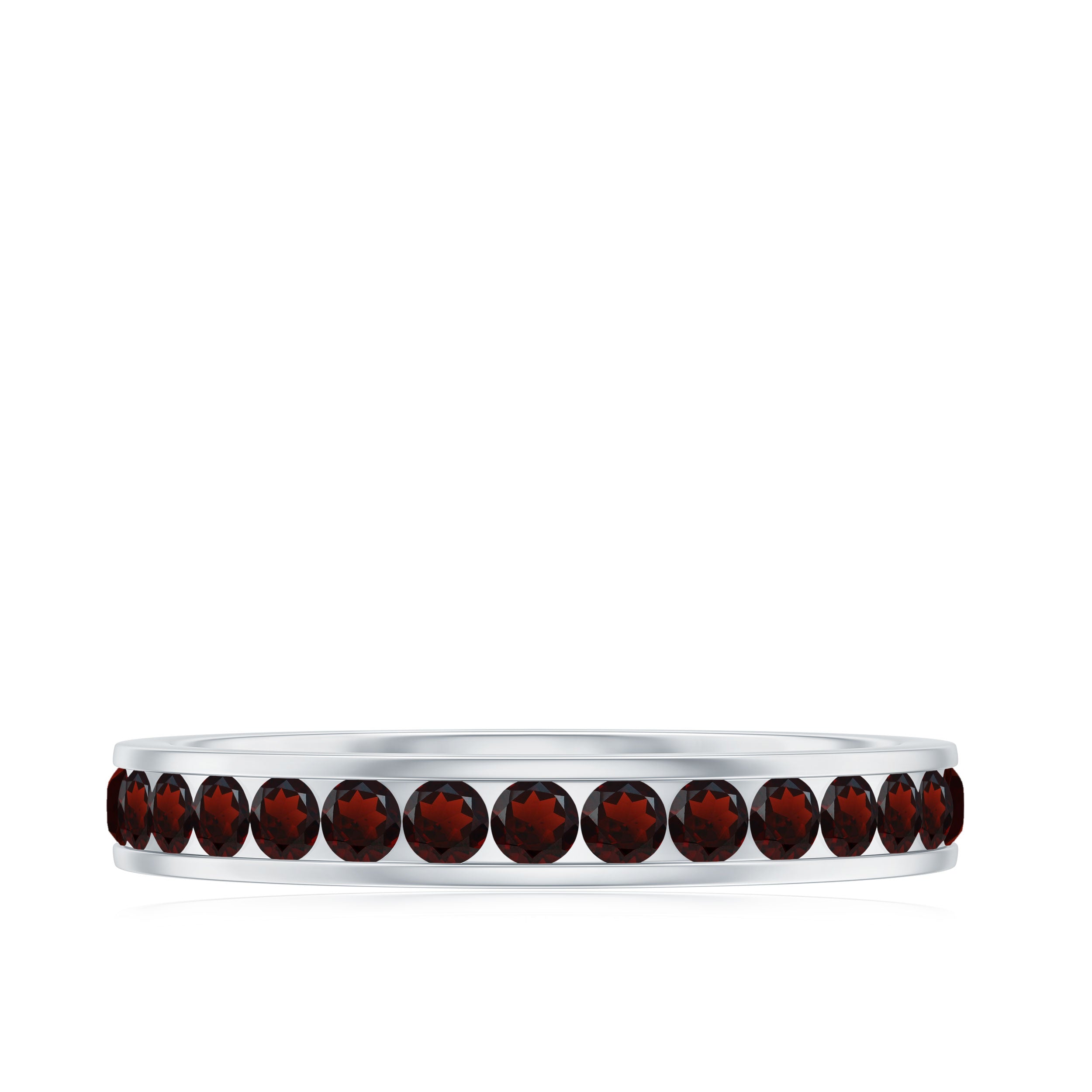 Certified Natural Garnet Eternity Ring in Channel Setting AAA - Rosec Jewels