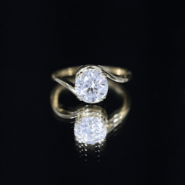 2 Carat Round Moissanite Bypass Engagement Ring D-VS1 - Rosec Jewels