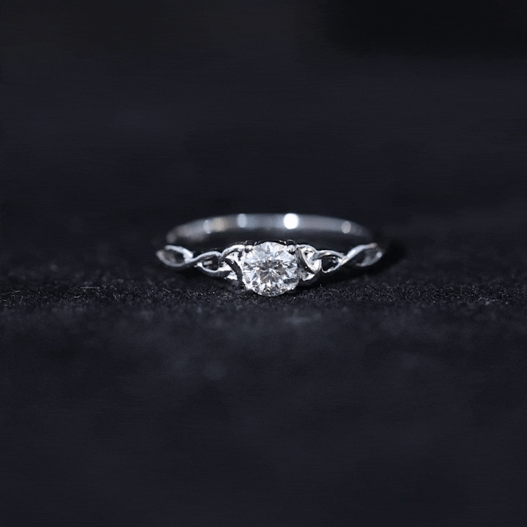 Certified Diamond Celtic Knot Promise Ring Natural - ( HI-SI ) - Rosec Jewels